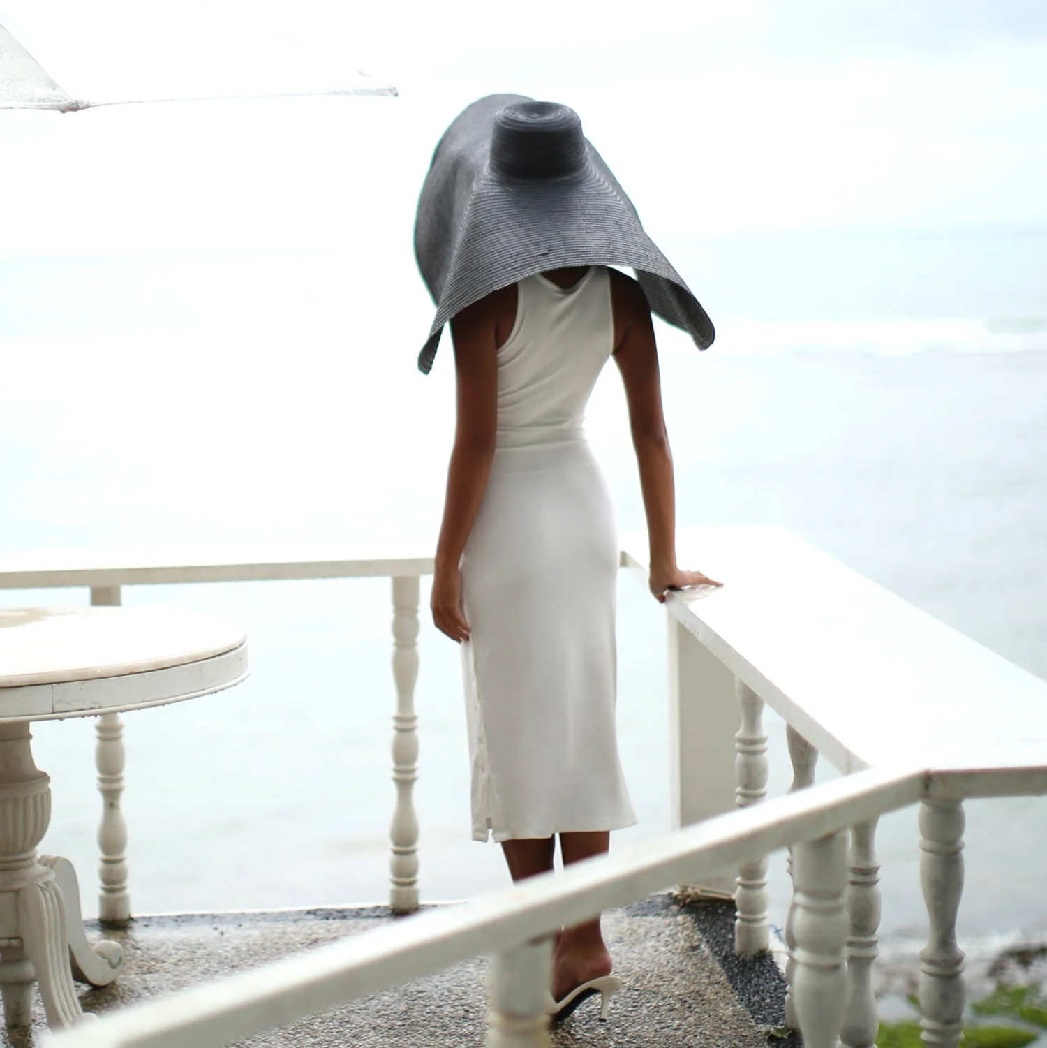 OLA Ecovero Rib Midi Dress In Off White - Image 2