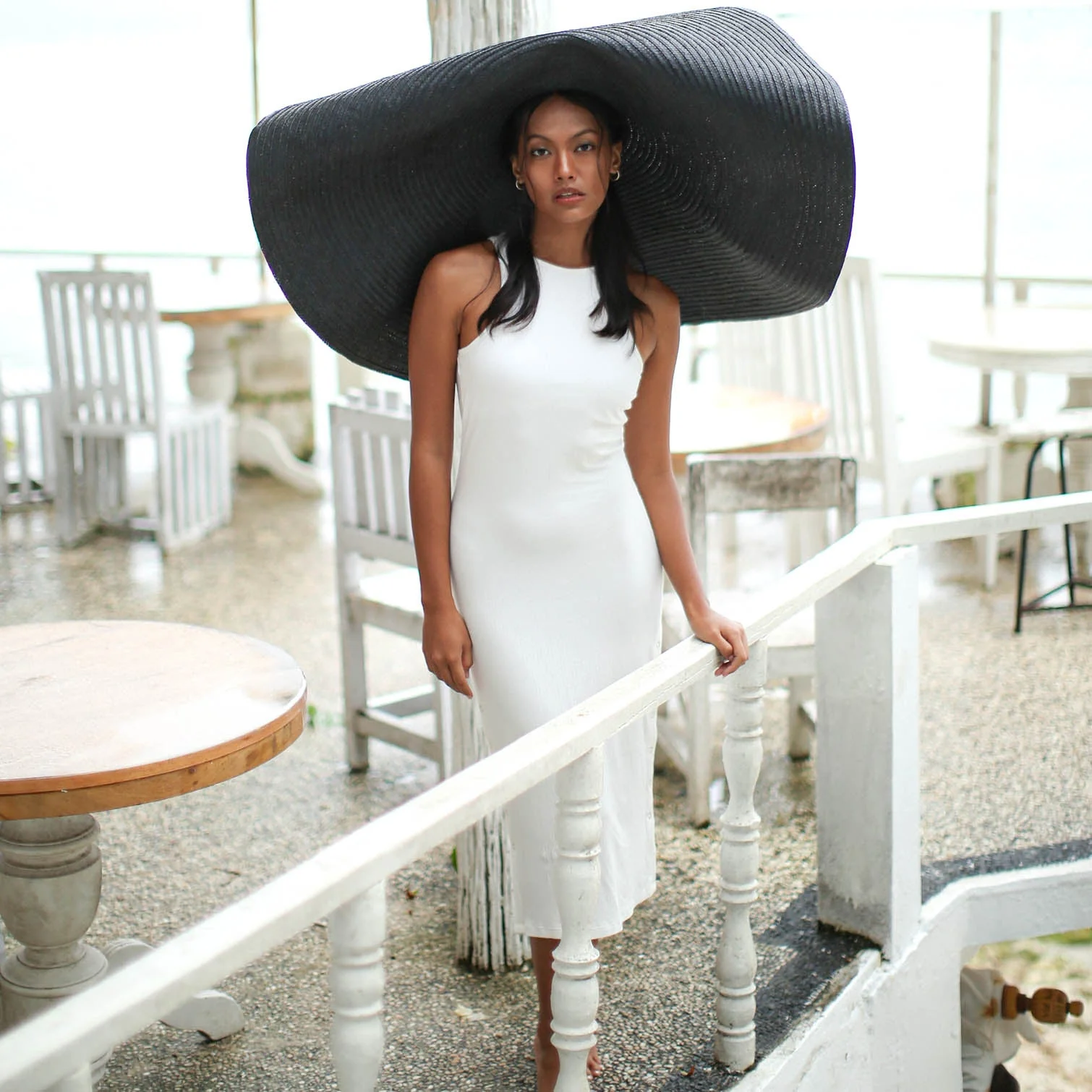 OLA Ecovero Rib Midi Dress In Off White - Image 5