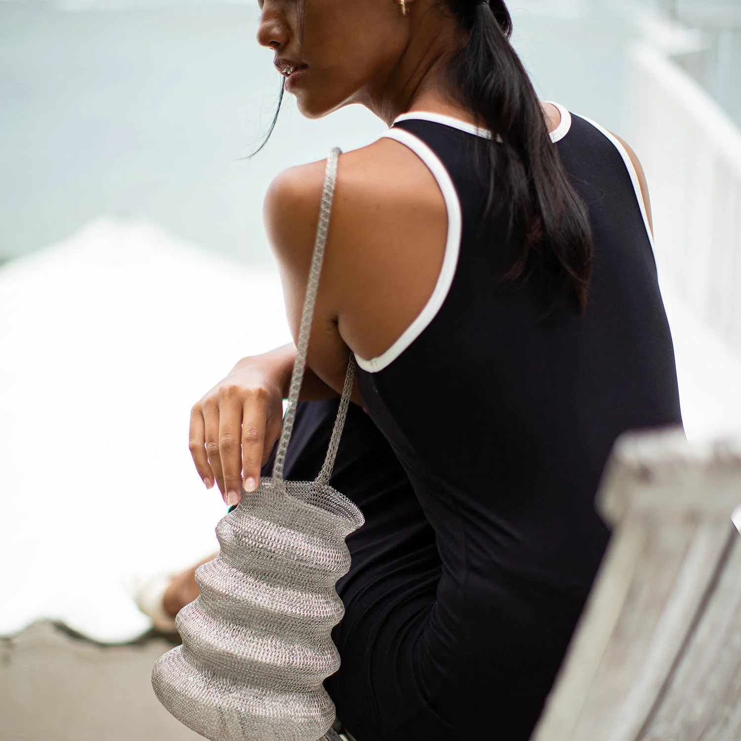 OLA Organic Cotton Midi Dress In Black - Image 4