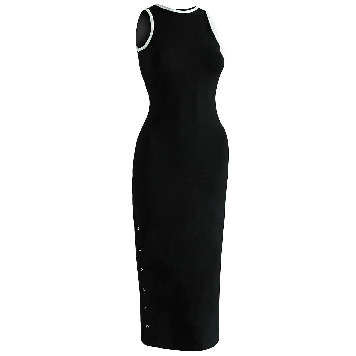 OLA Organic Cotton Midi Dress In Black - Image 6