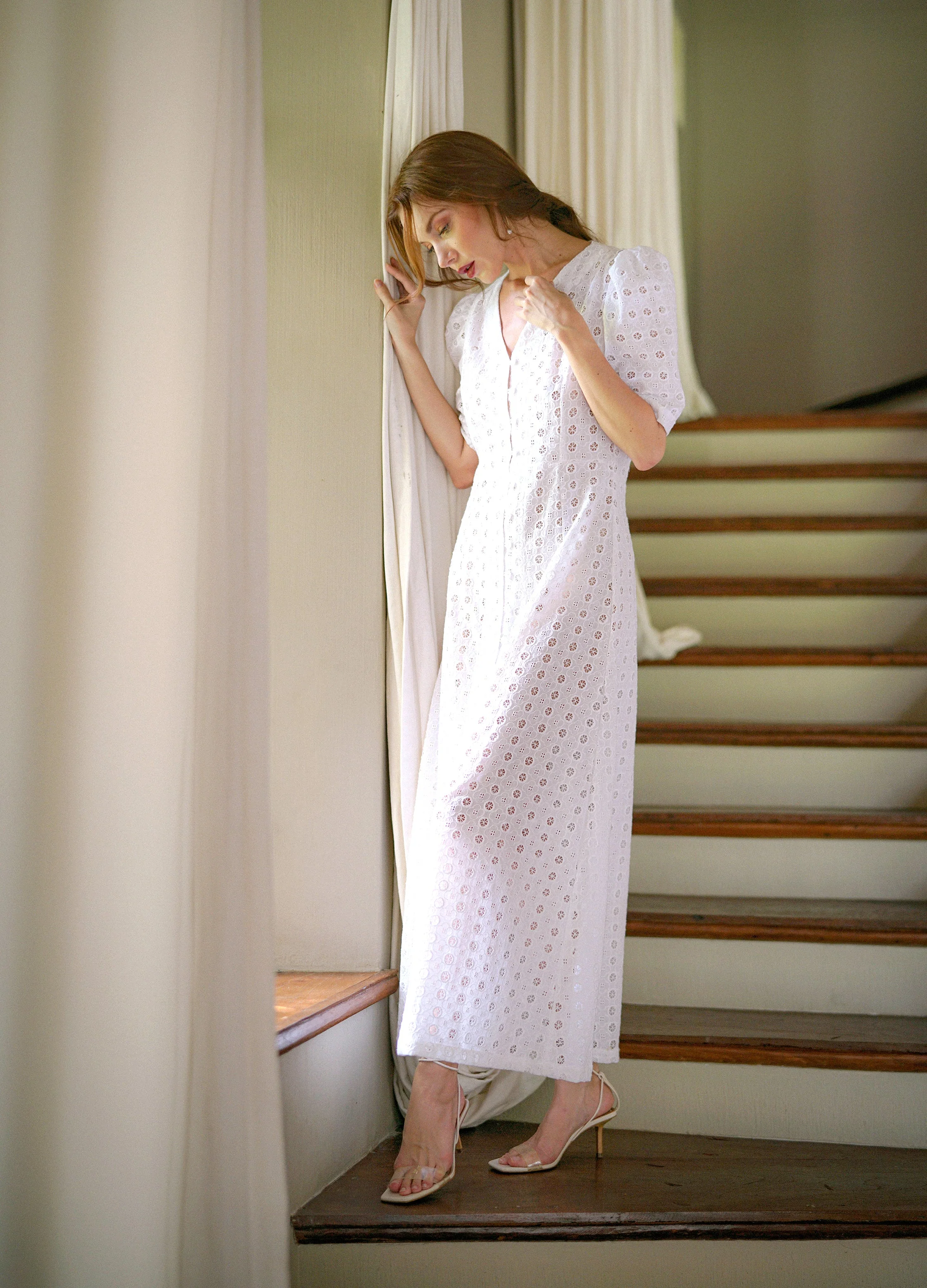 OLYMPIA Embroidered Cotton Dress - Image 4