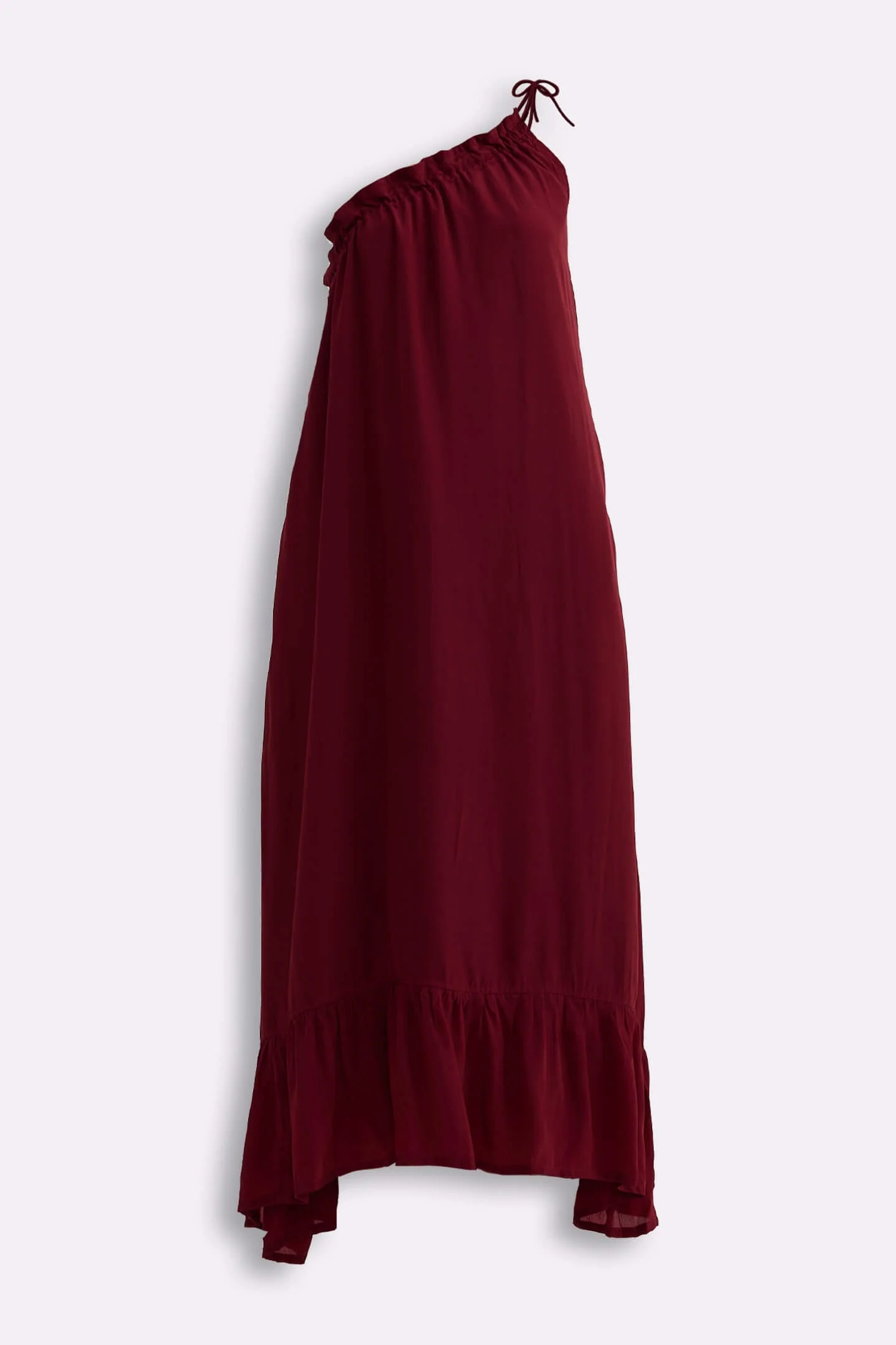 One-shoulder Maxi dress in Burgundy - Image 10