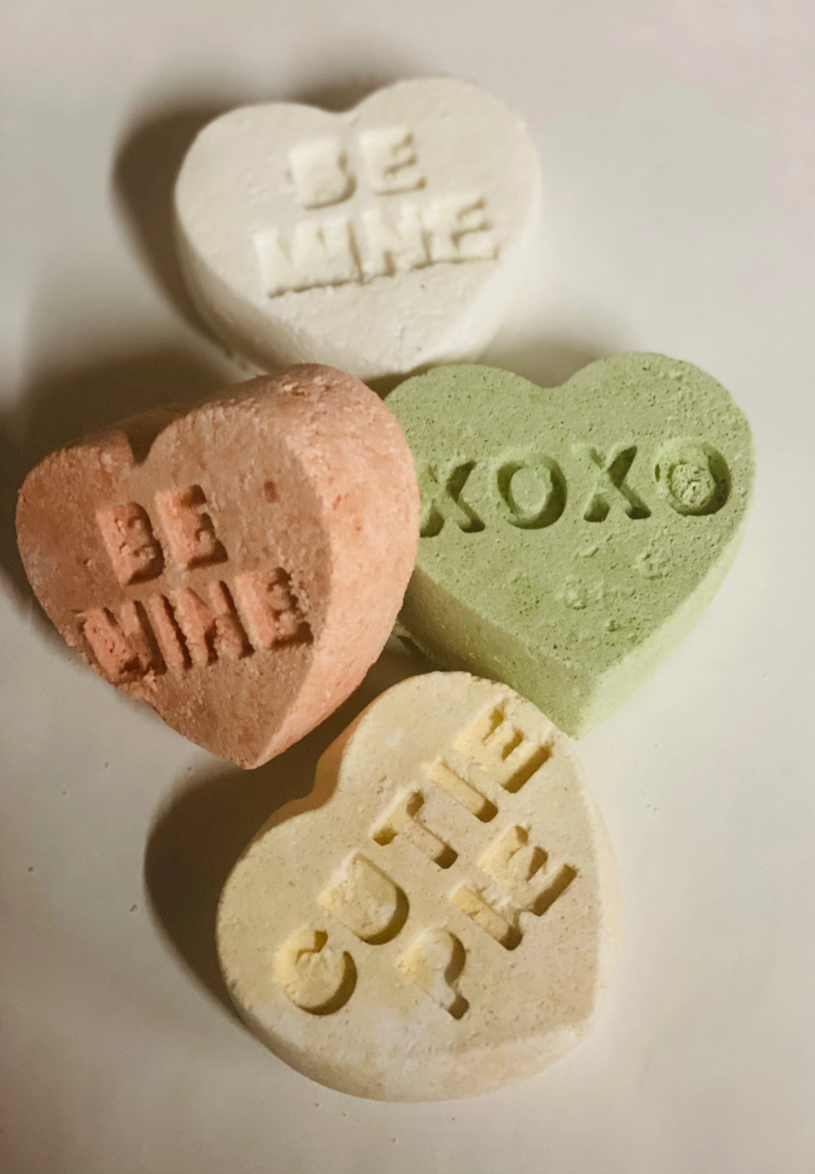 Organic bath bomb / Valentine's Day / conversation hearts / conversation heart bath bombs / organic bath fizzy / organic bath fizzie - Image 3