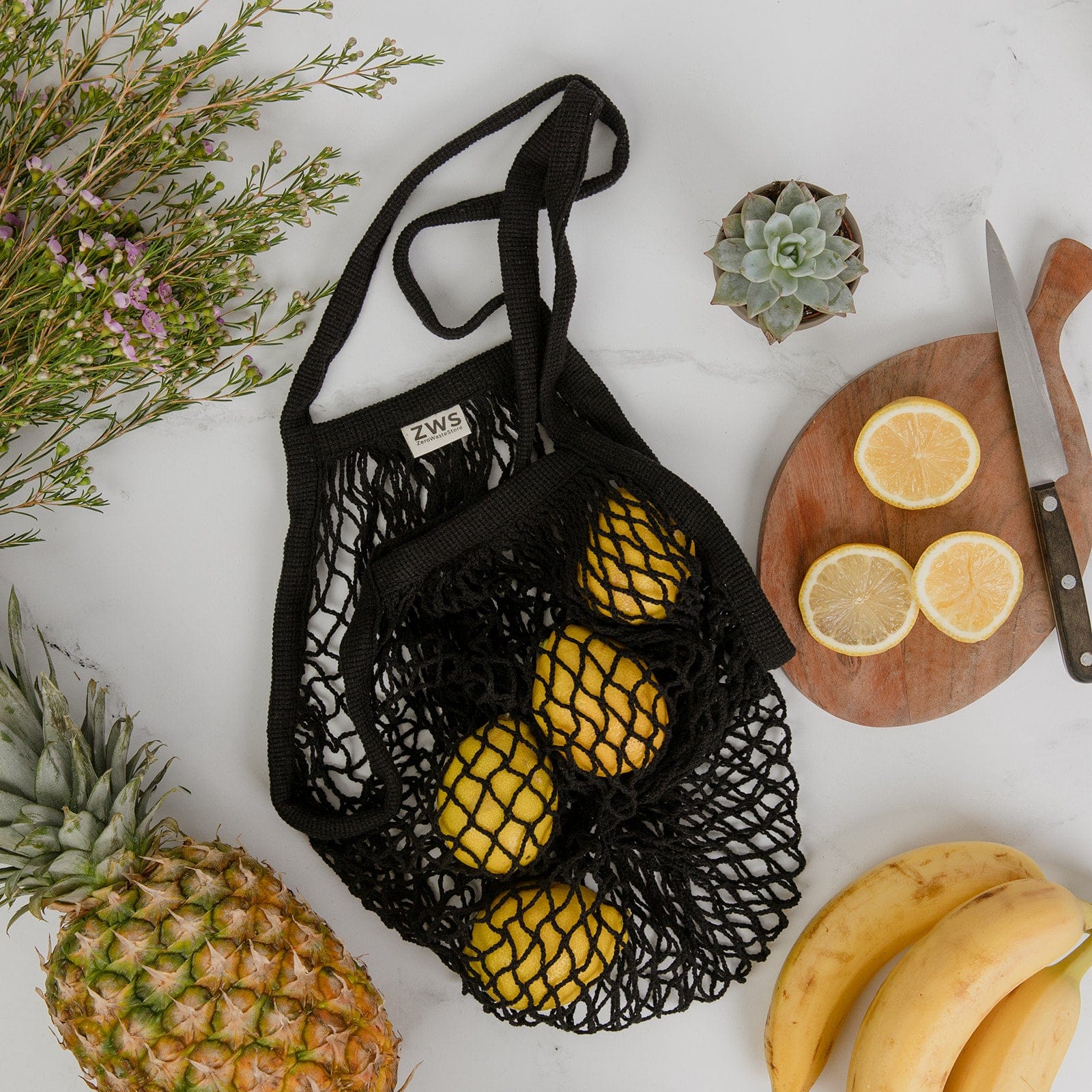 Organic Cotton String Bag - Zero Waste Mesh Bag, Plastic Free, Market Tote - Image 4