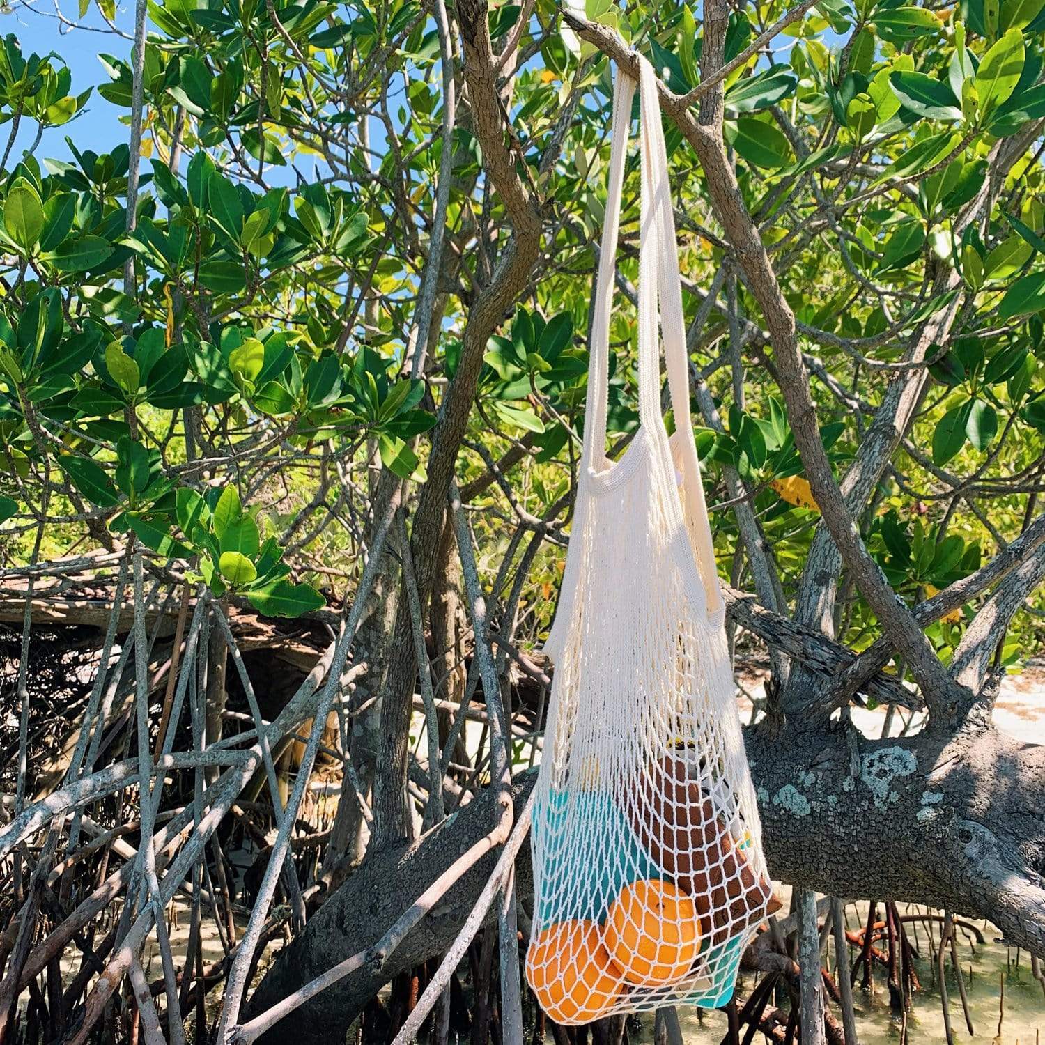 Organic Cotton String Bag - Zero Waste Mesh Bag, Plastic Free, Market Tote - Image 5