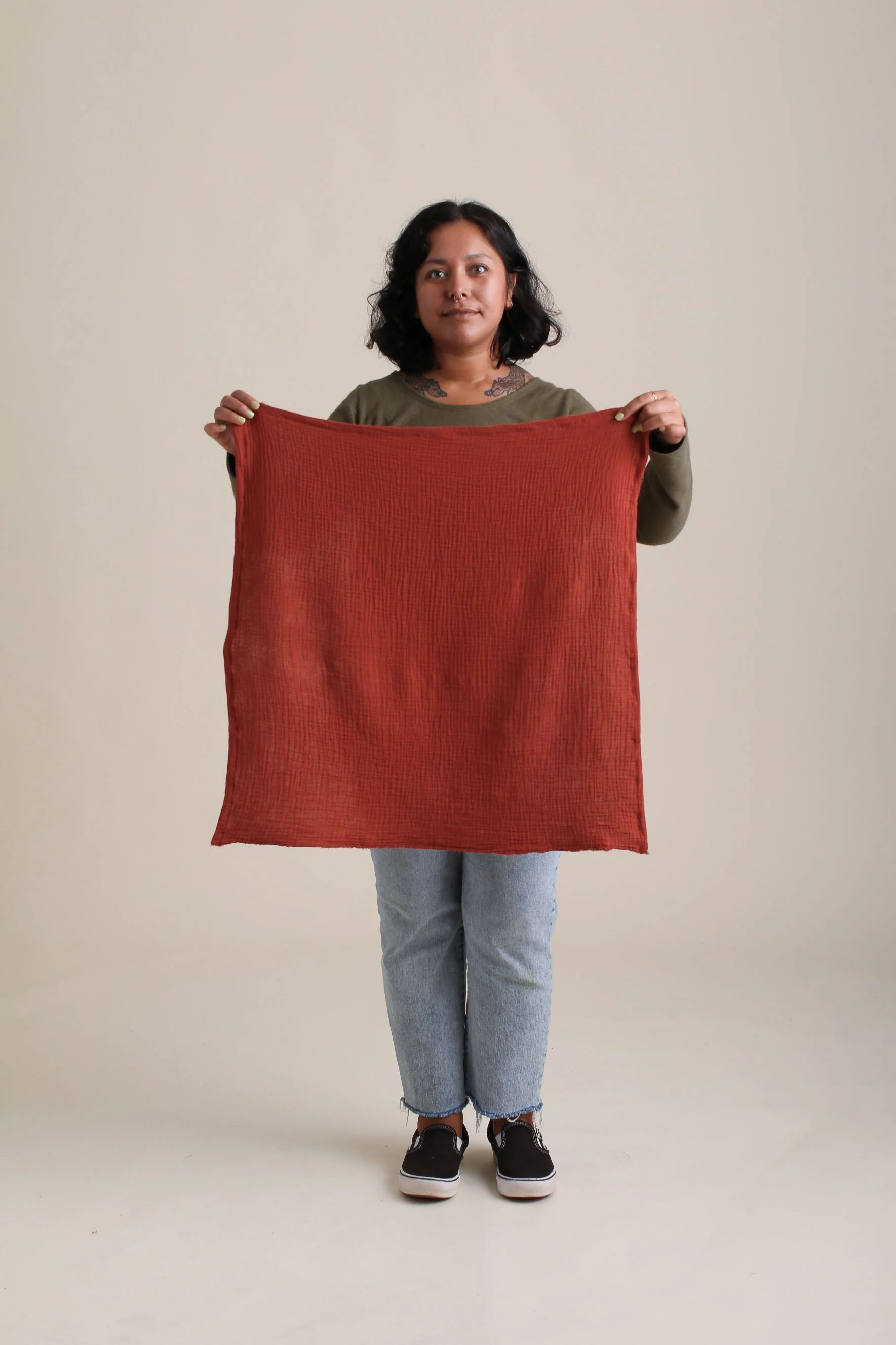Organic Gauze Bandana in Saffron - Image 2