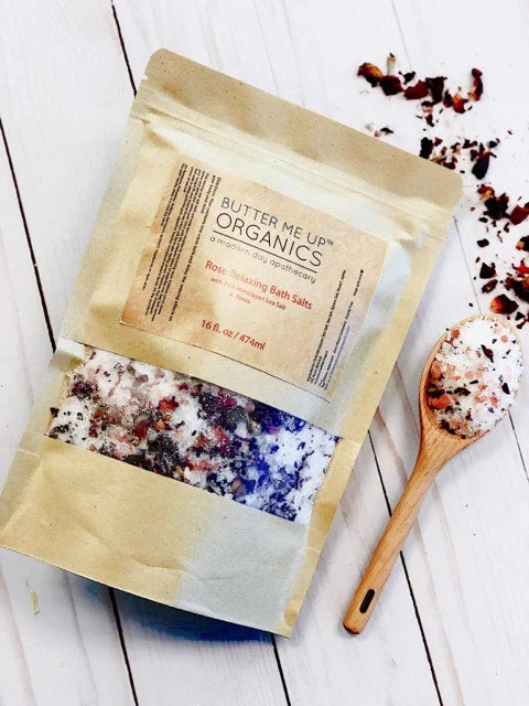 Organic Rose Salt Soak / Epsom Salt Soak / Pink Himalayan Sea Salt / Rose Absolut / Spa Gift / Butter Me Up Organics - Image 3