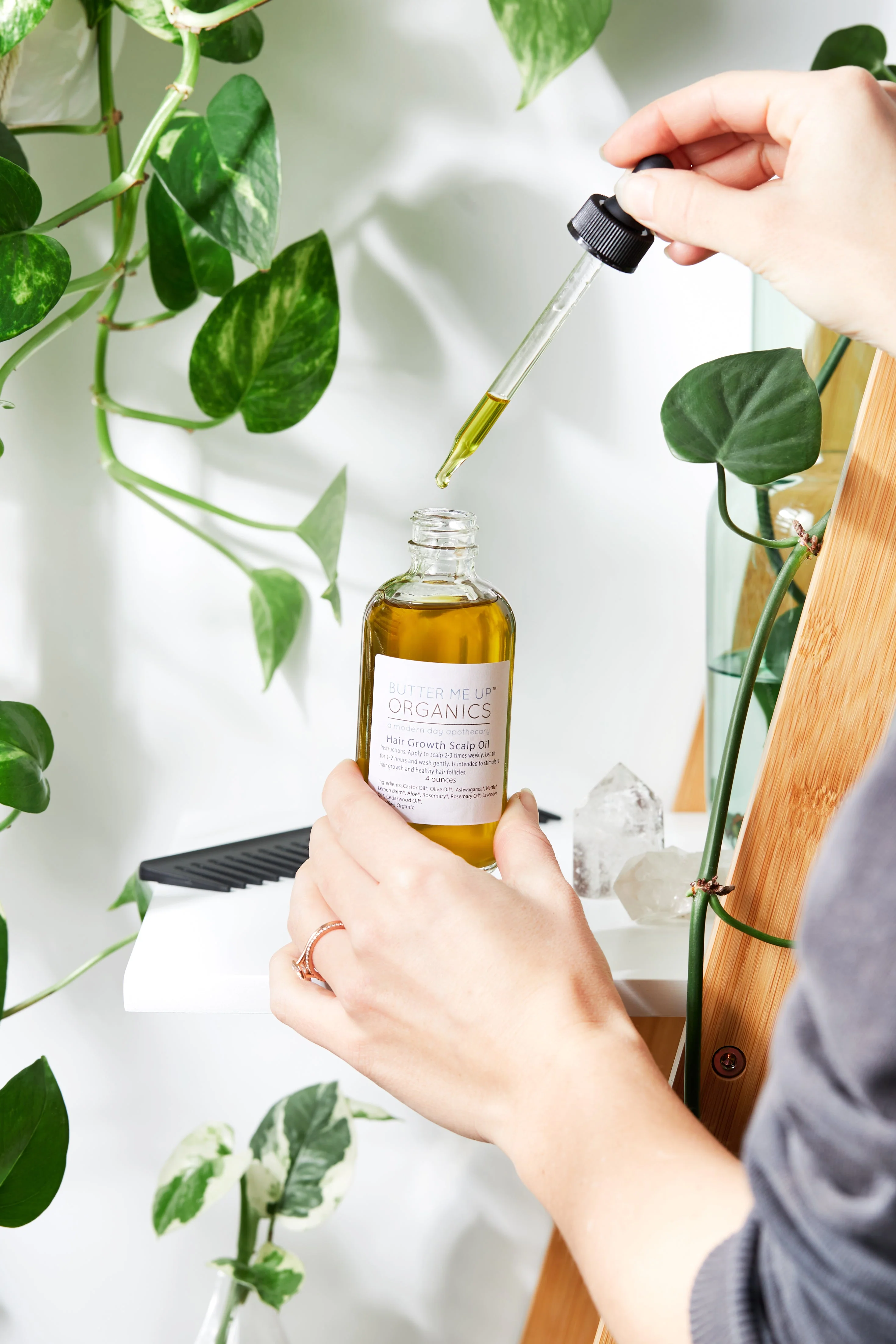 Organic Scalp Treatment / Scalp Oil / Hair Growth / Organic Hair Oil / Hair Repair / Healthy Scalp / Herbal Treatment / Glass Bottle - Image 2