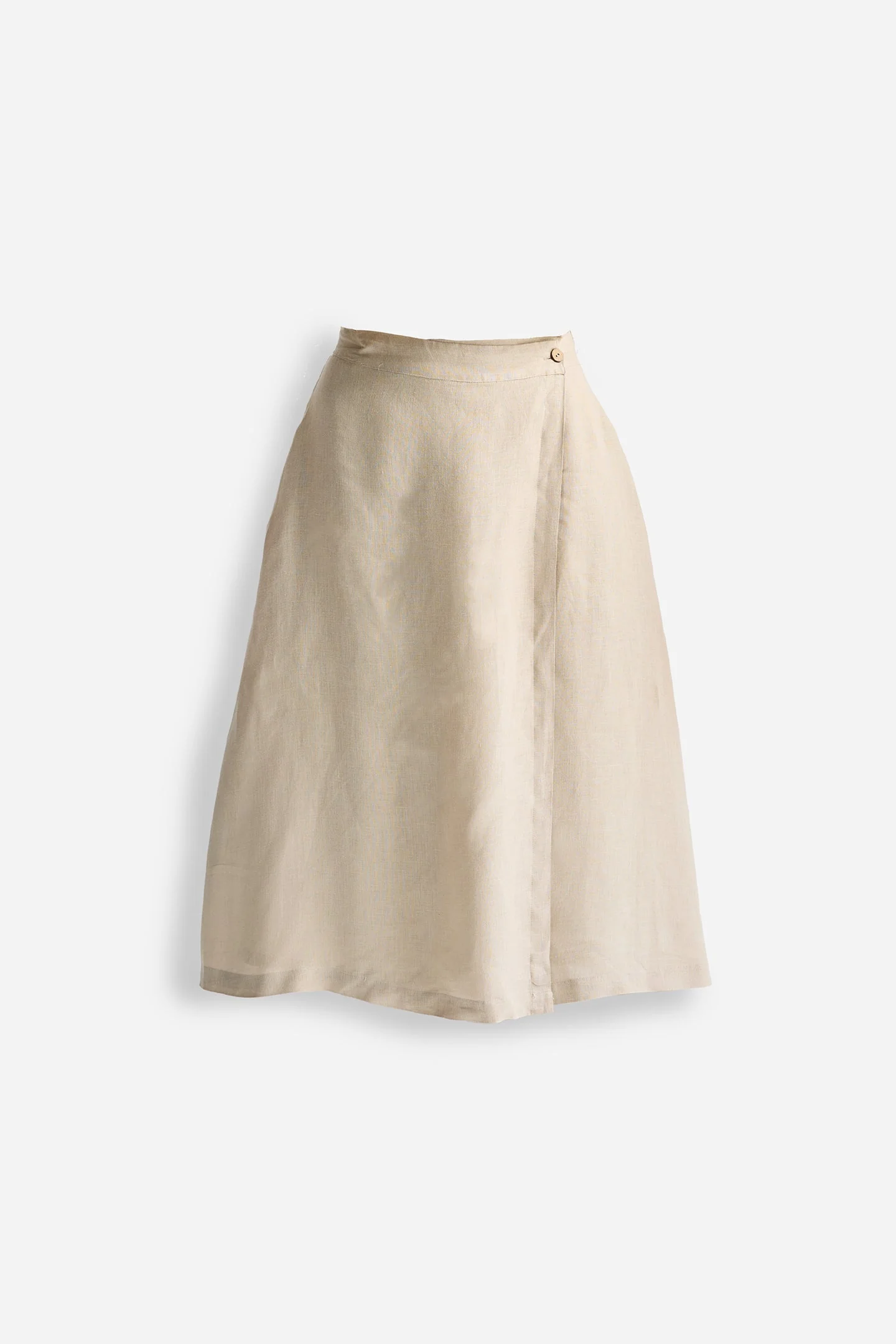 Overlap Midi Skirt in Neutral Beige - Image 7