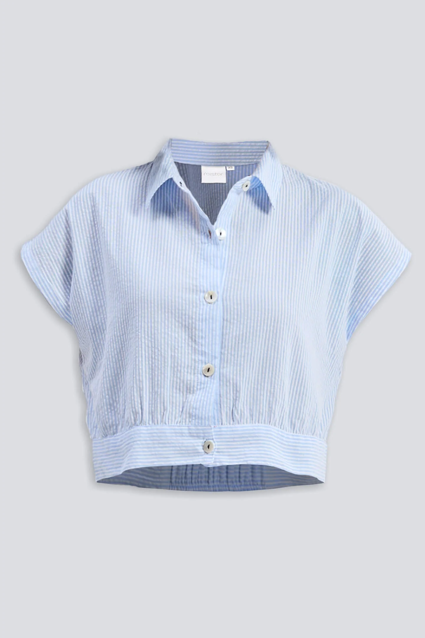 Oversized Crop Shirt in Classic Stripes - Image 11