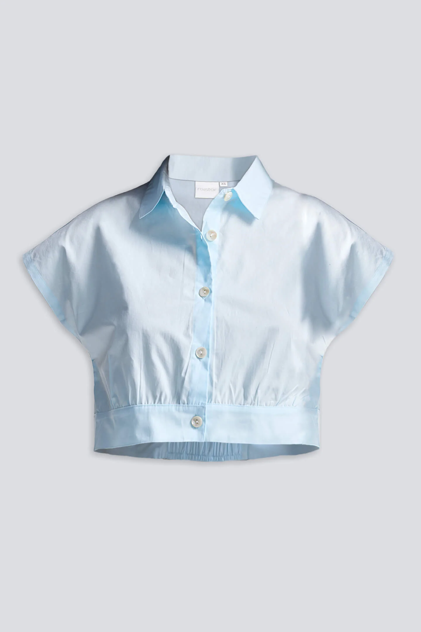 Oversized Crop Shirt in Summer Blue - Image 9