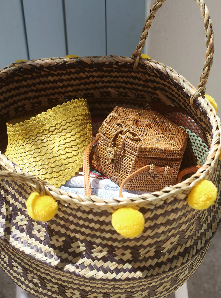 Palm Visor Hat In Turmeric Yellow - Image 3