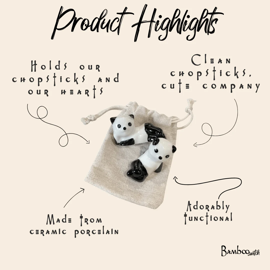 Panda Chopstick Rest | Set of 2 - Image 7
