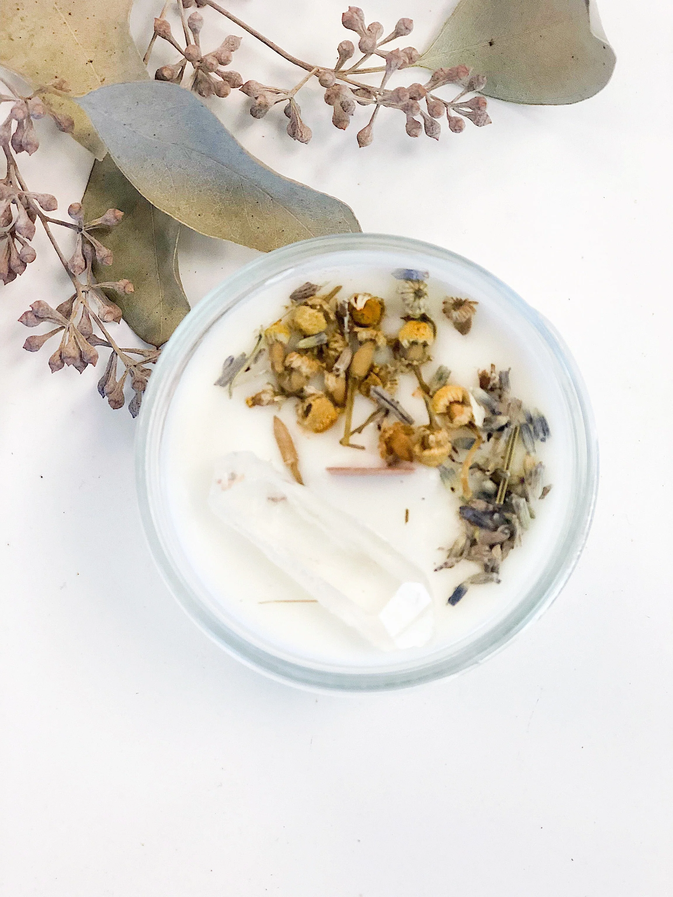 Peace Candle / Serenity Candle / Intention Candle / Ritual Candle / Crystal Candle / Pretty Candle / Organic Soy Wax Candle / Botanicals - Image 3