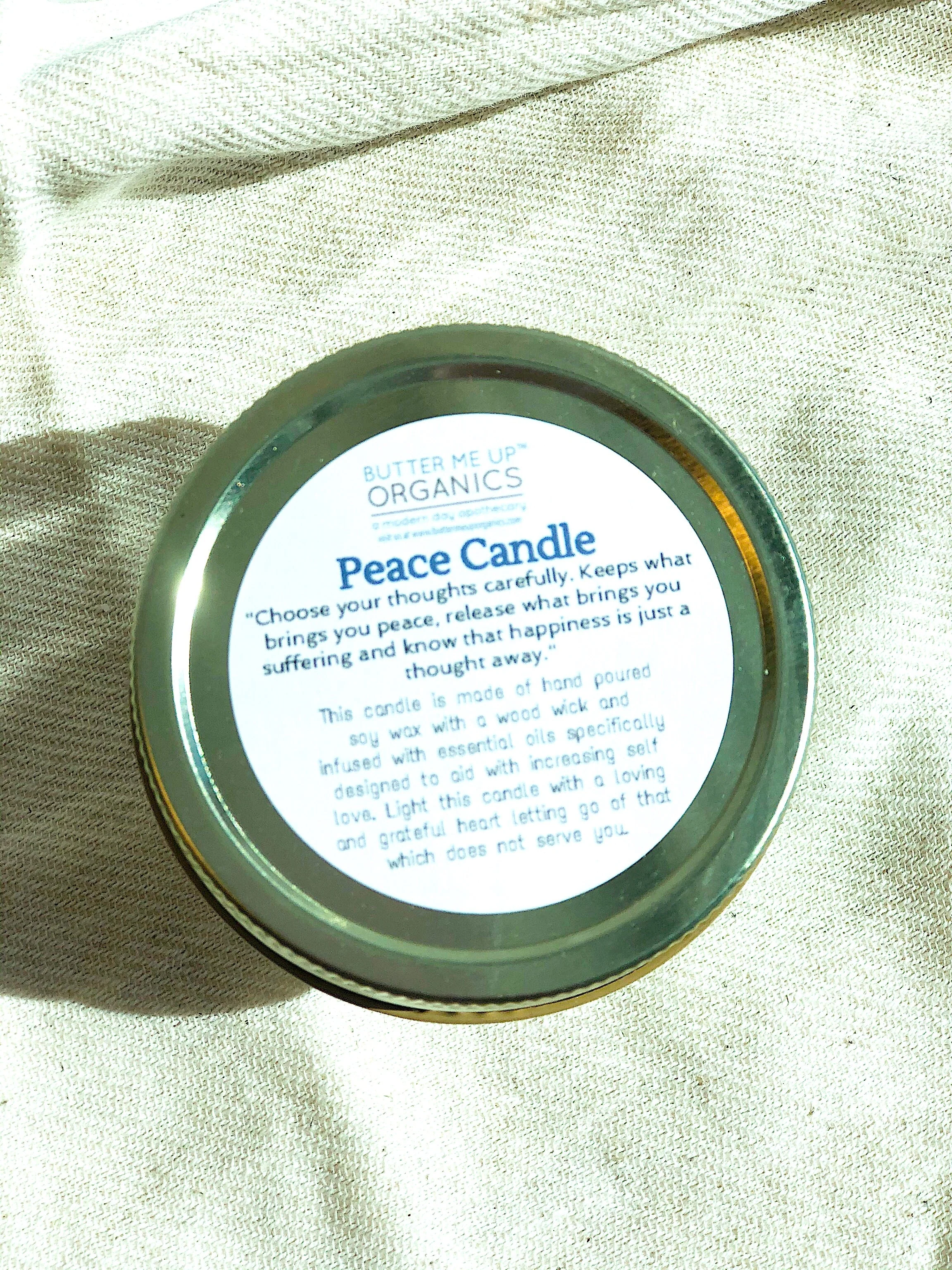 Peace Candle / Serenity Candle / Intention Candle / Ritual Candle / Crystal Candle / Pretty Candle / Organic Soy Wax Candle / Botanicals - Image 5