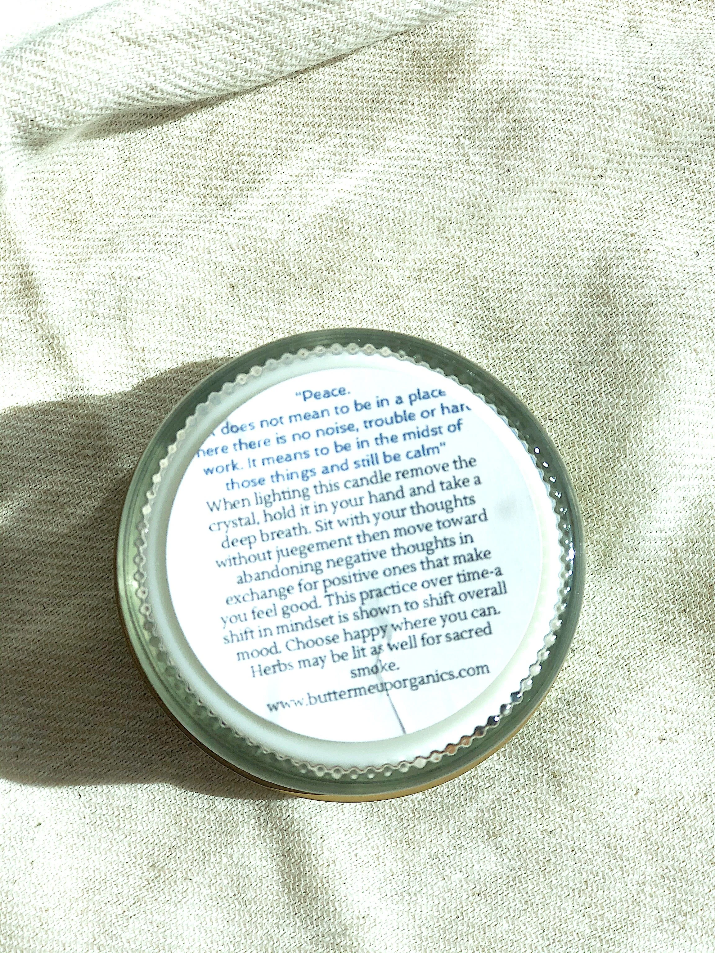 Peace Candle / Serenity Candle / Intention Candle / Ritual Candle / Crystal Candle / Pretty Candle / Organic Soy Wax Candle / Botanicals - Image 6