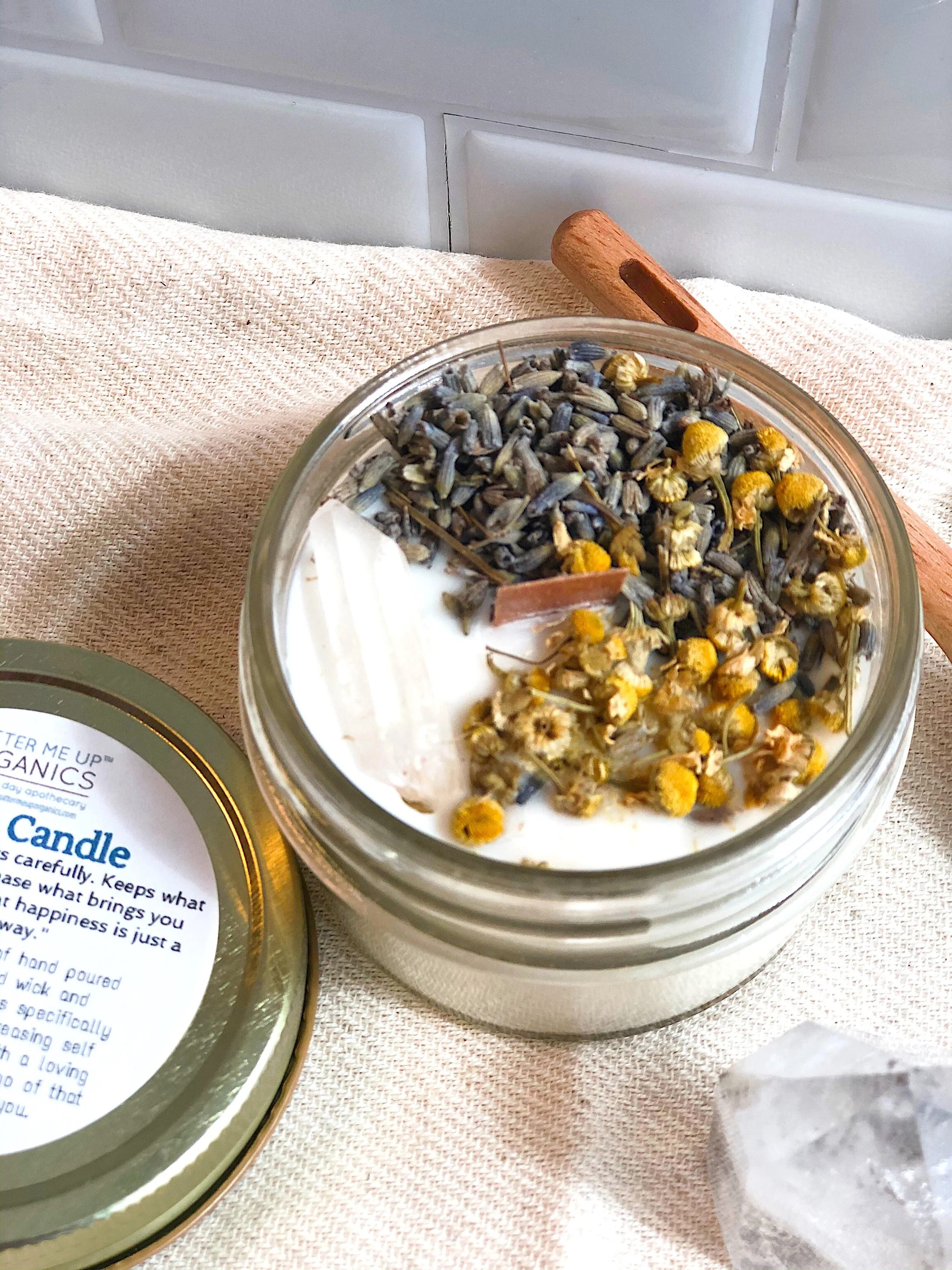 Peace Candle / Serenity Candle / Intention Candle / Ritual Candle / Crystal Candle / Pretty Candle / Organic Soy Wax Candle / Botanicals - Image 9