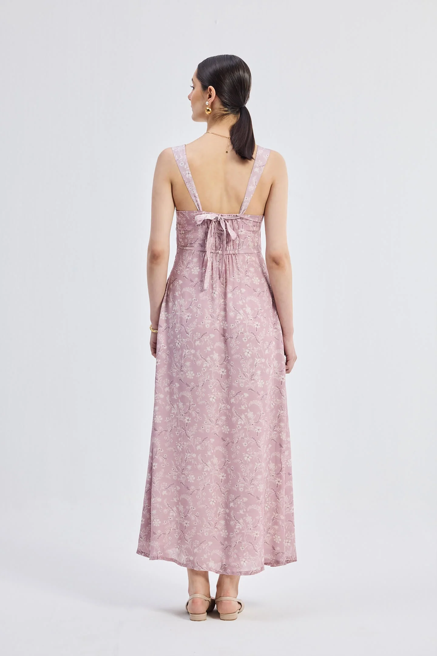 Perfect Floral Maxi with Tapered Straps in Pink - Image 2