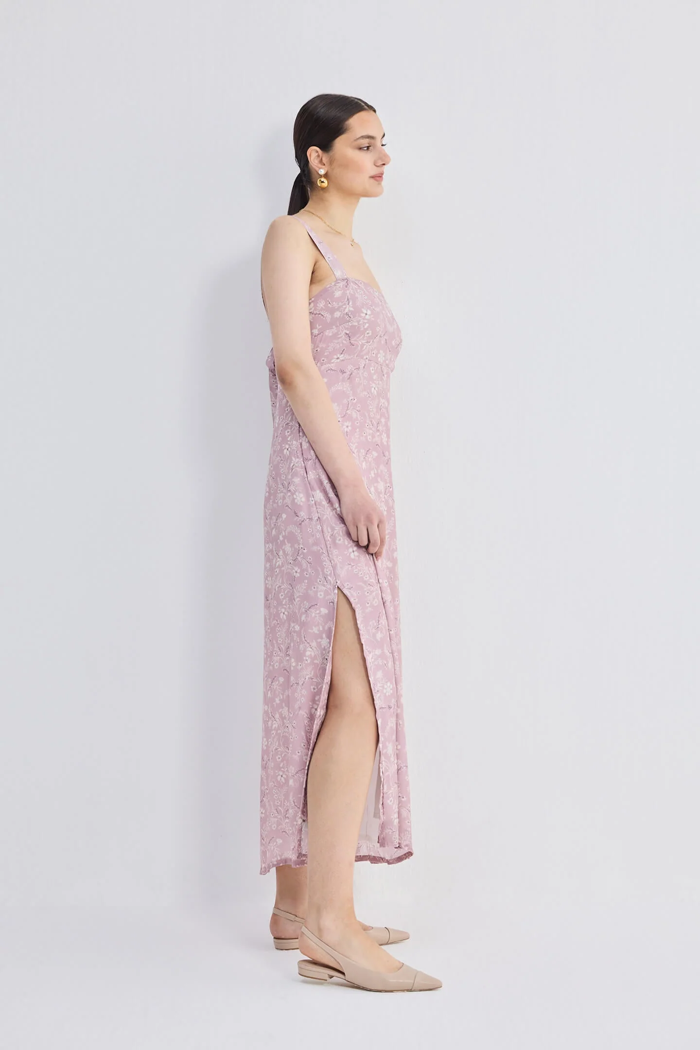 Perfect Floral Maxi with Tapered Straps in Pink - Image 9
