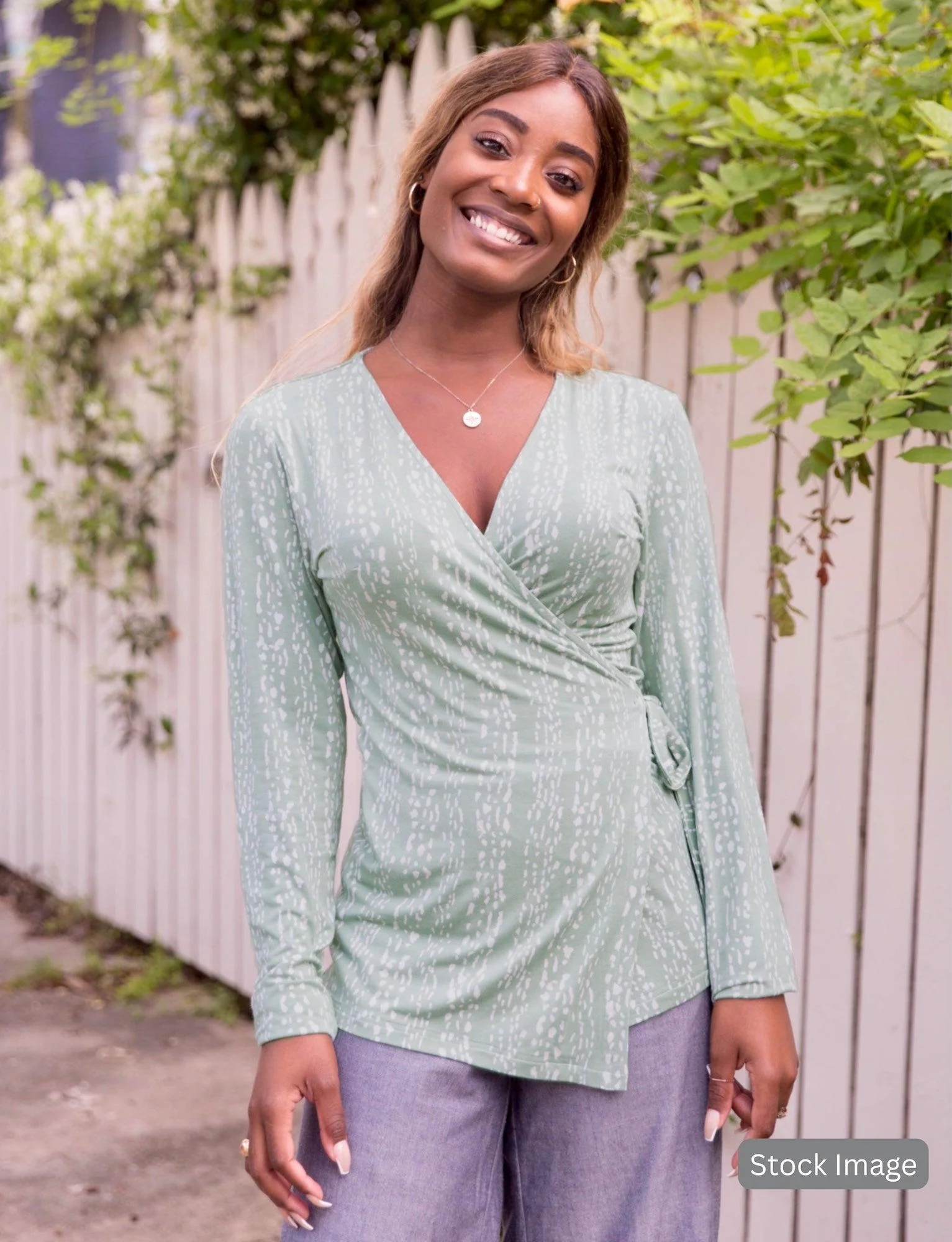 Peridot Organic Wrap Top : Pre-Loved - Image 2