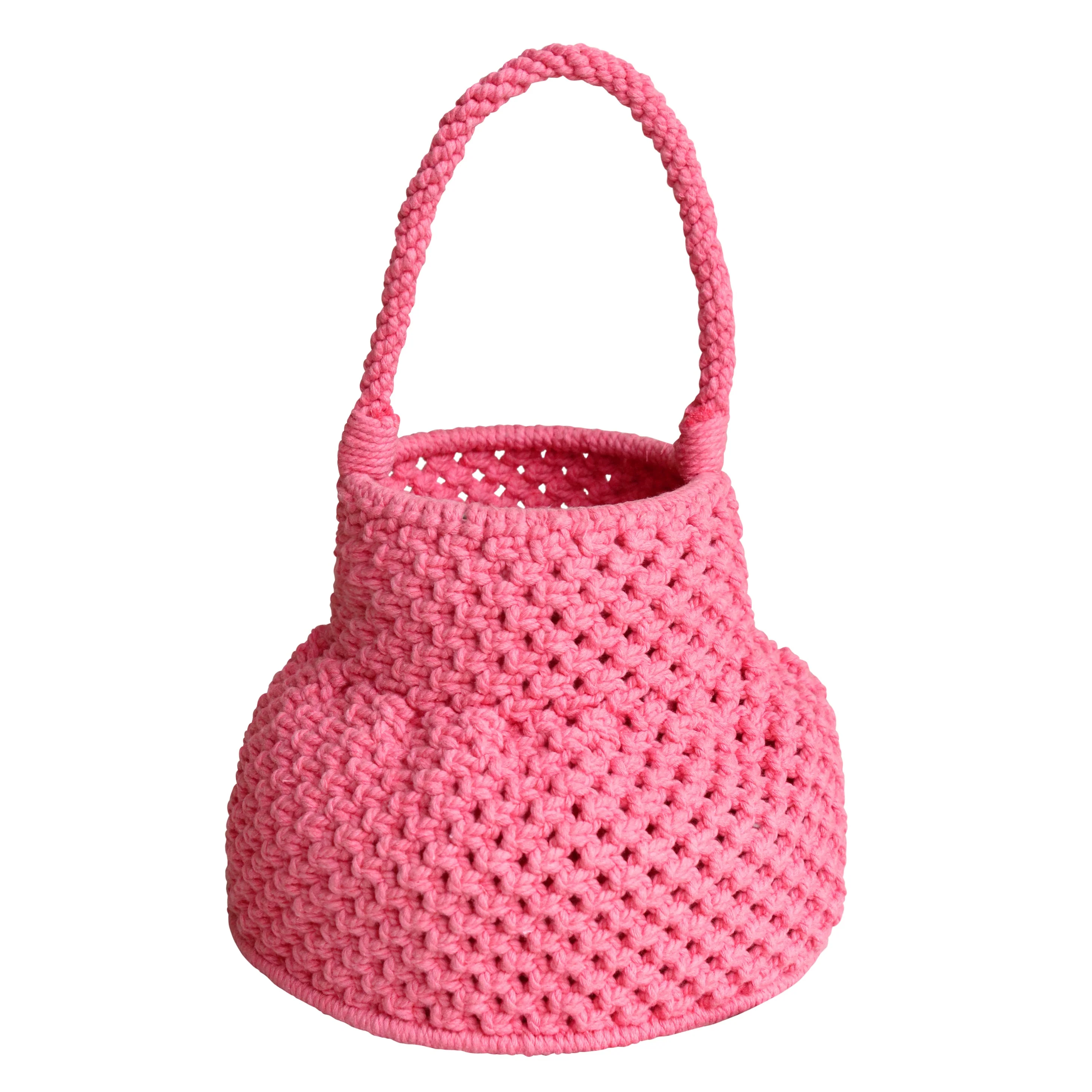 PETITE NAGA Macrame Bucket Bag, in Candy Pink - Image 4