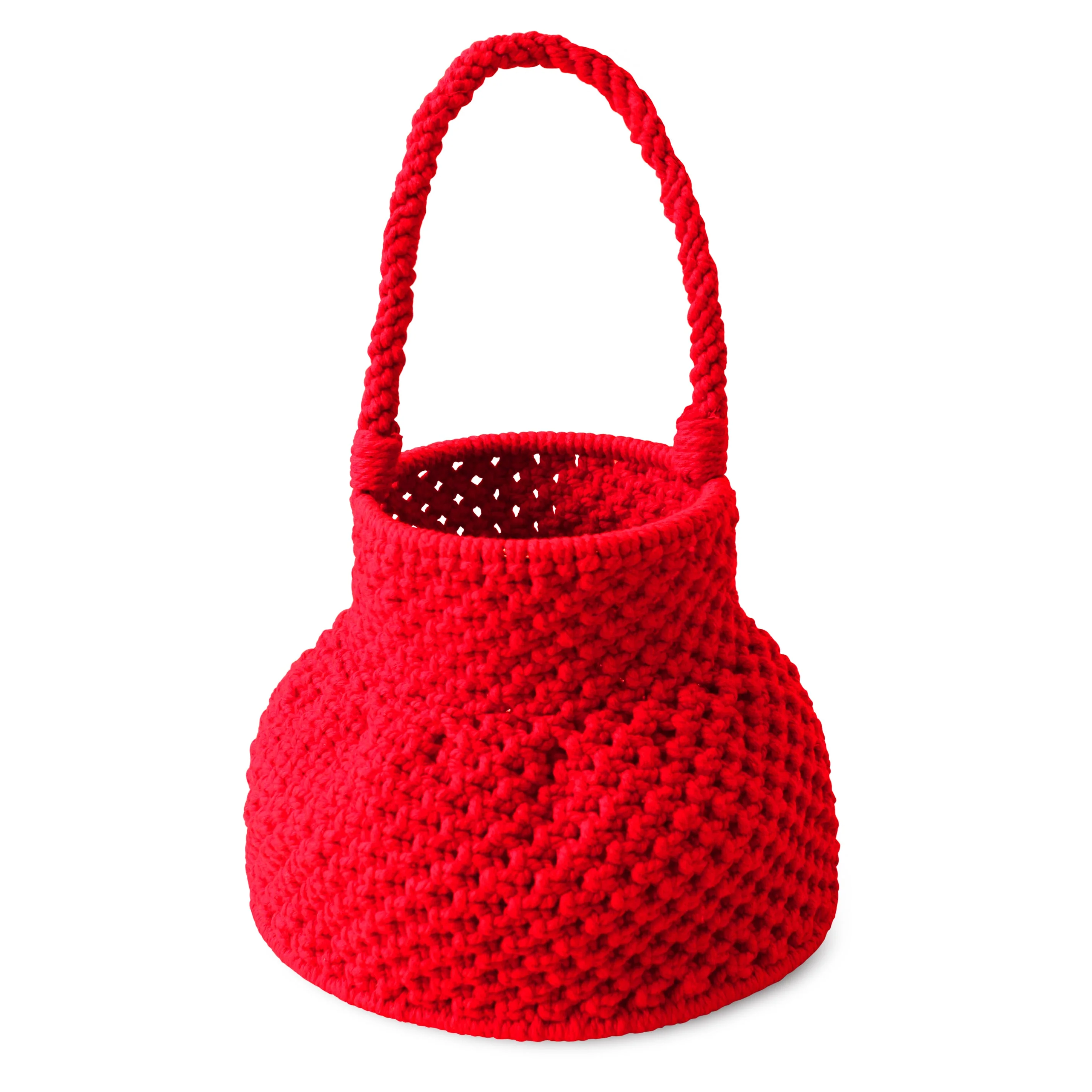 PETITE NAGA Macrame Bucket Bag In Scarlet Red - Image 5