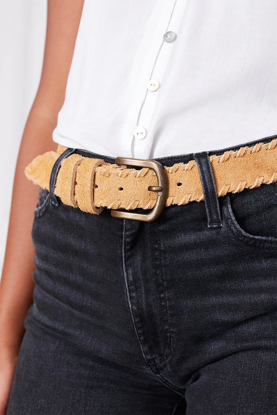 Phoenix Braided Belt in Brushed Suede - Image 2