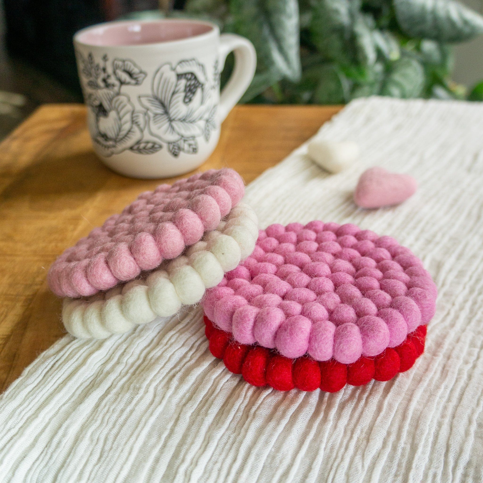 Pink Valentine's Eco Coasters - Image 2