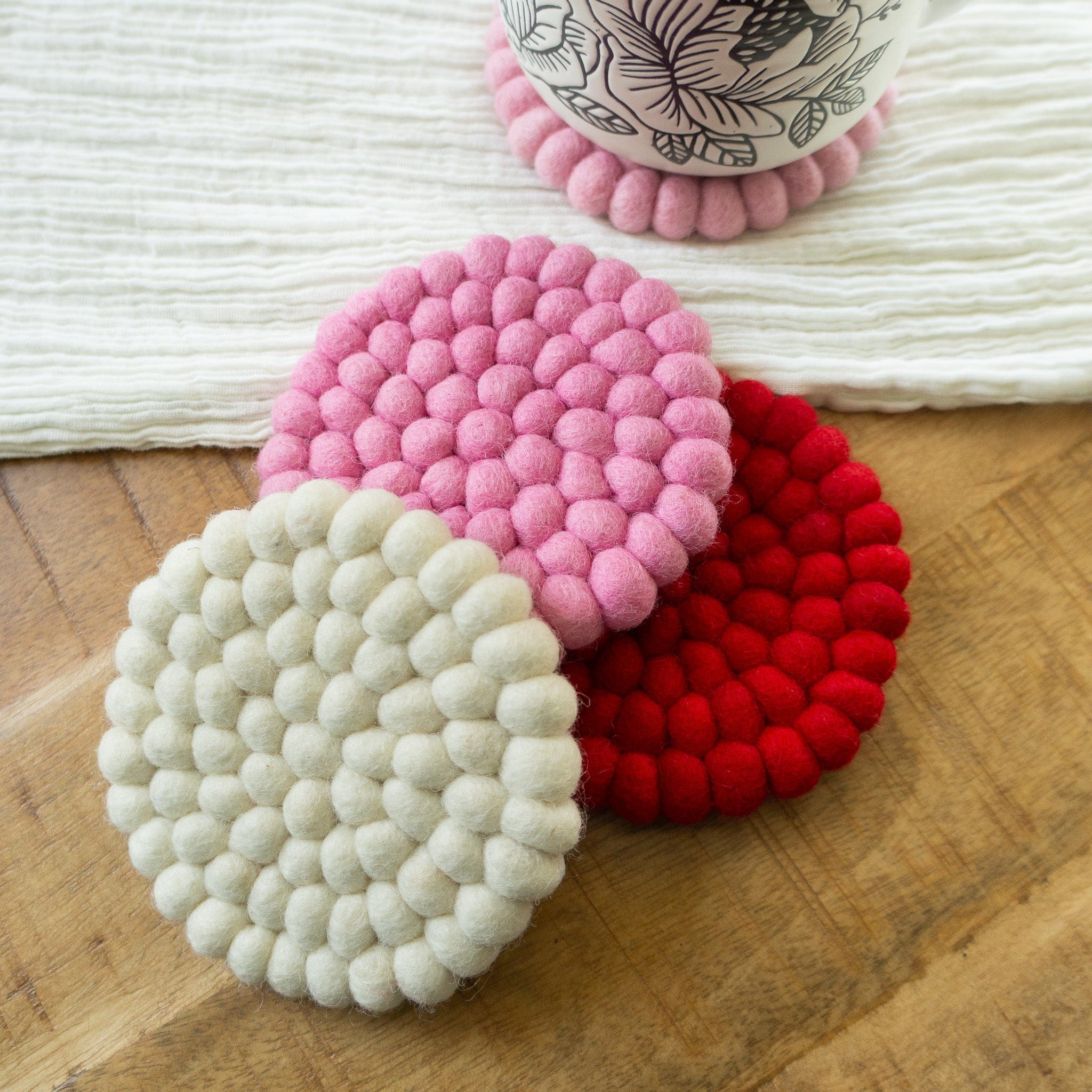 Pink Valentine's Eco Coasters - Image 3