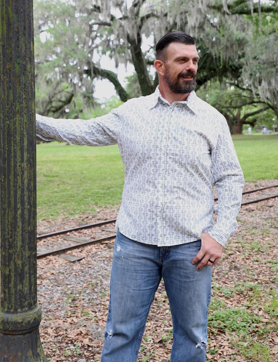 Pistachio Organic Cotton Men's Button Down Shirt - Image 2