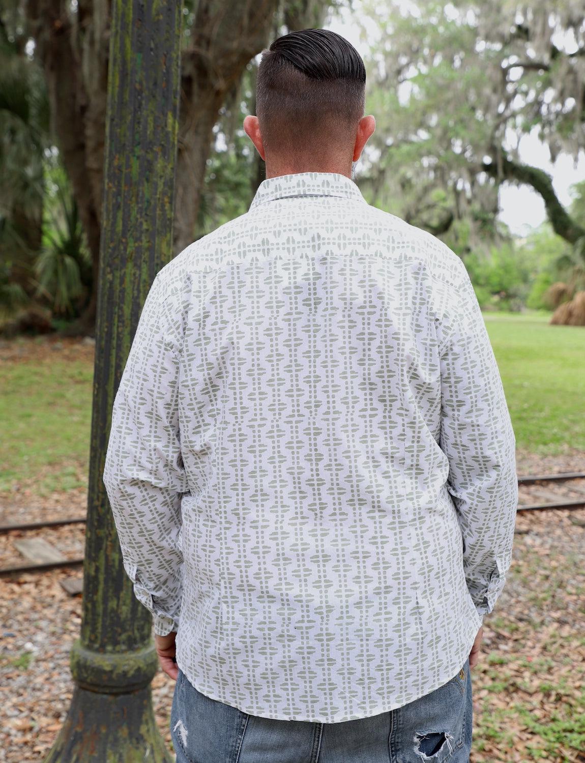 Pistachio Organic Cotton Men's Button Down Shirt - Image 3