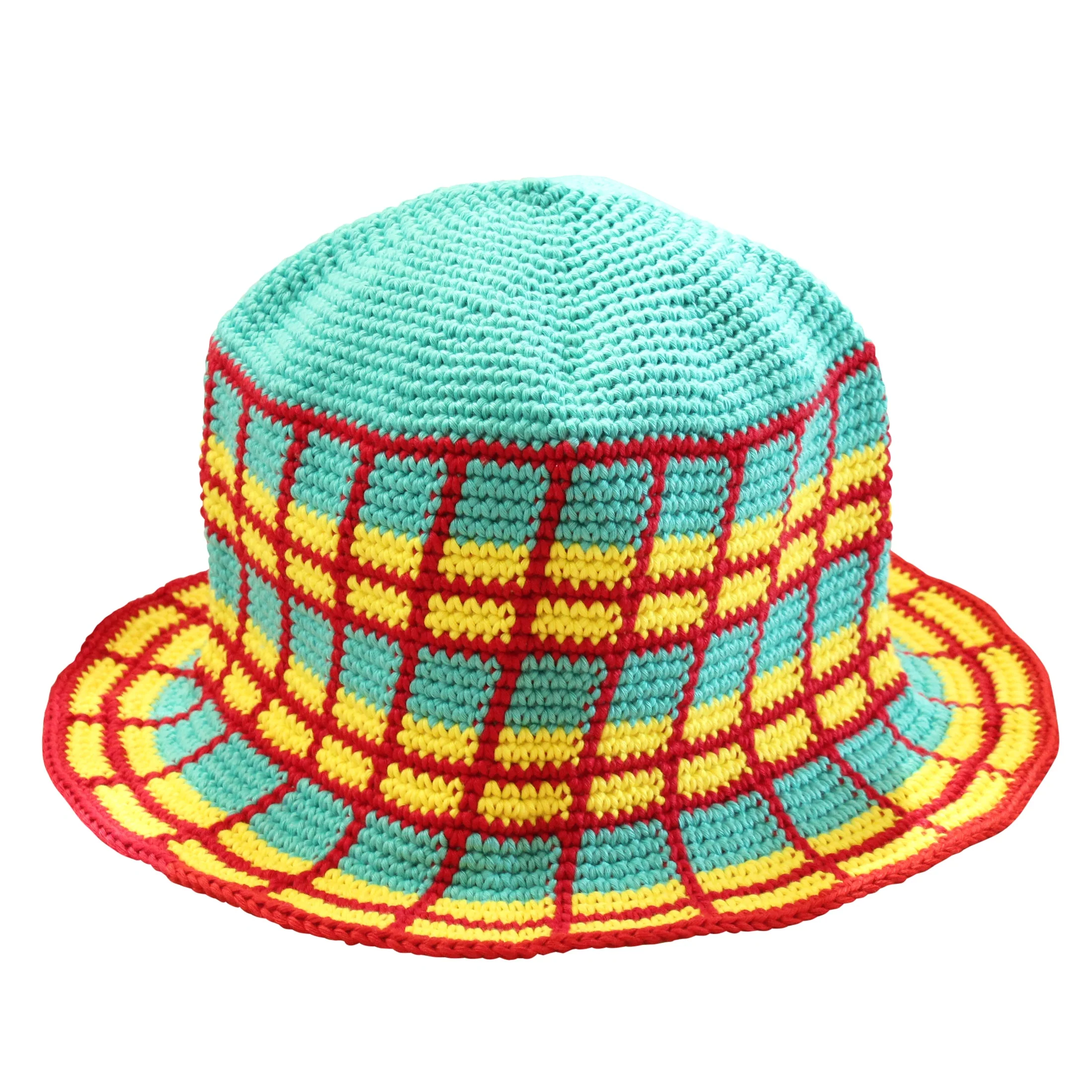 POOLSIDE Plaid Crochet Hat - Image 4