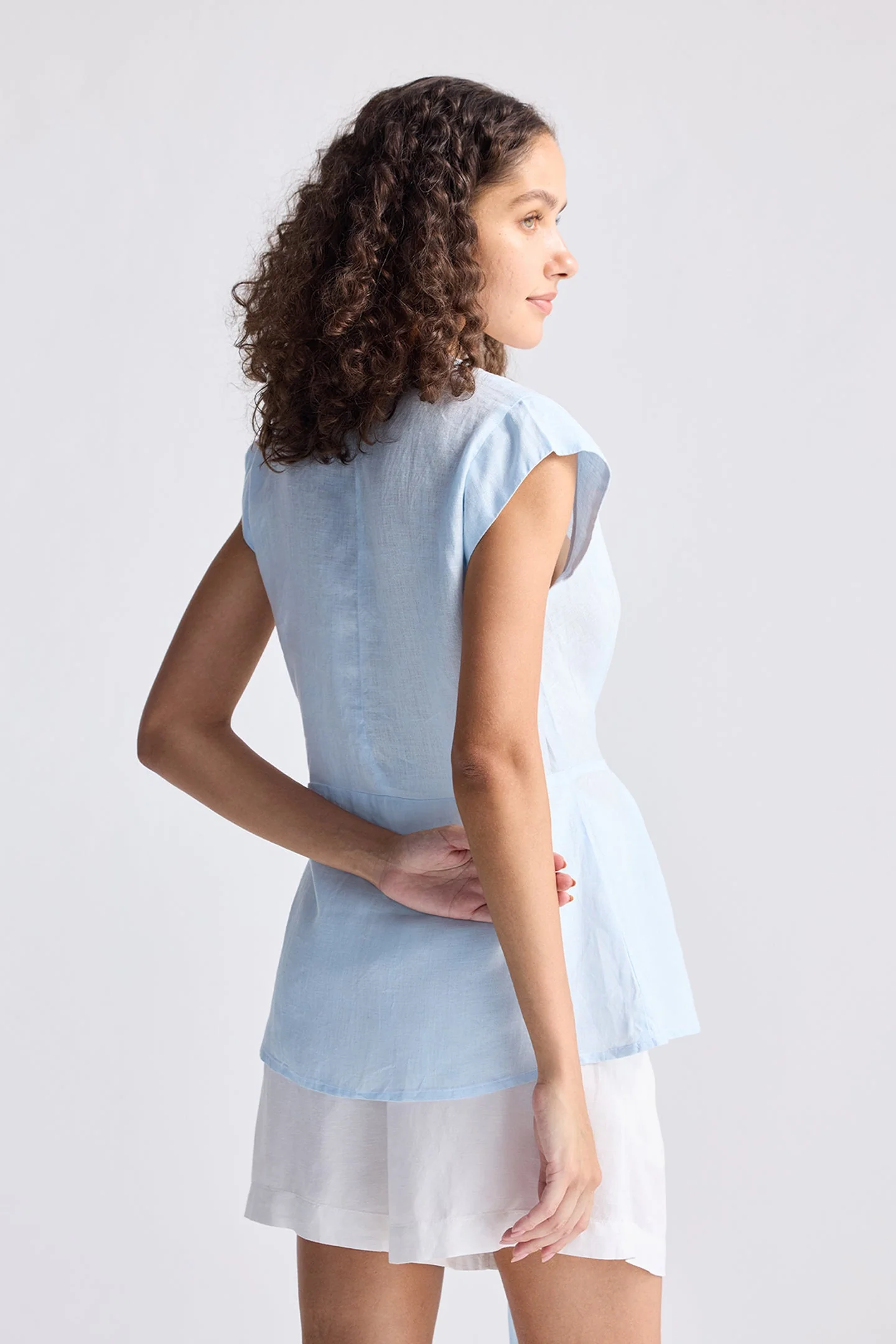 Power Moves Short Sleeve Top In Blue - Image 2