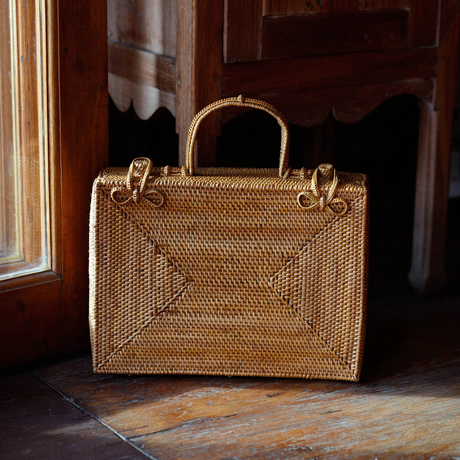 RAHAYU Atta Rattan Bag In Mocca Brown - Image 4