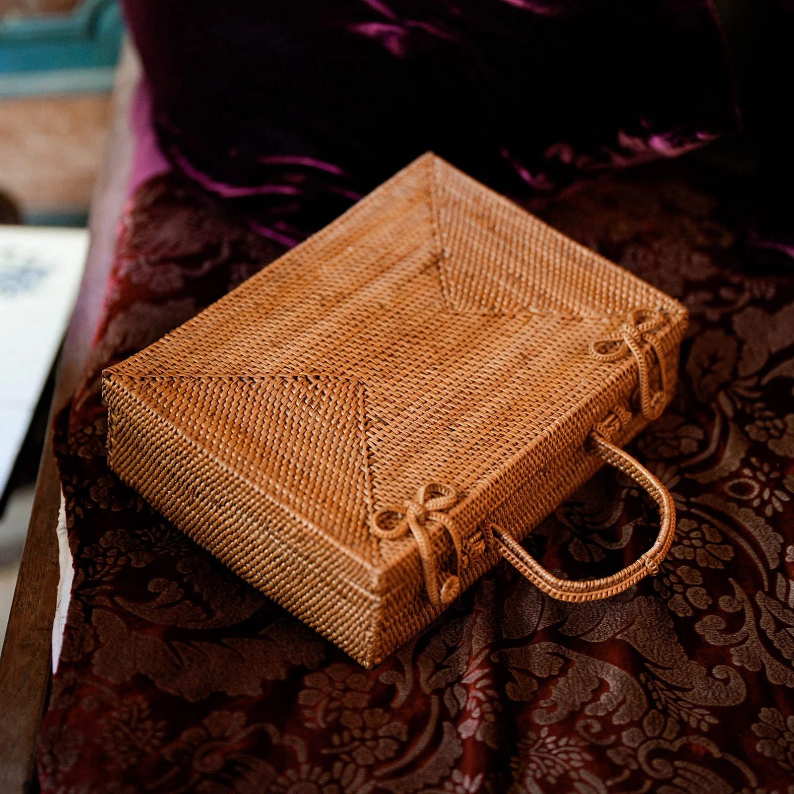 RAHAYU Atta Rattan Bag In Mocca Brown - Image 5