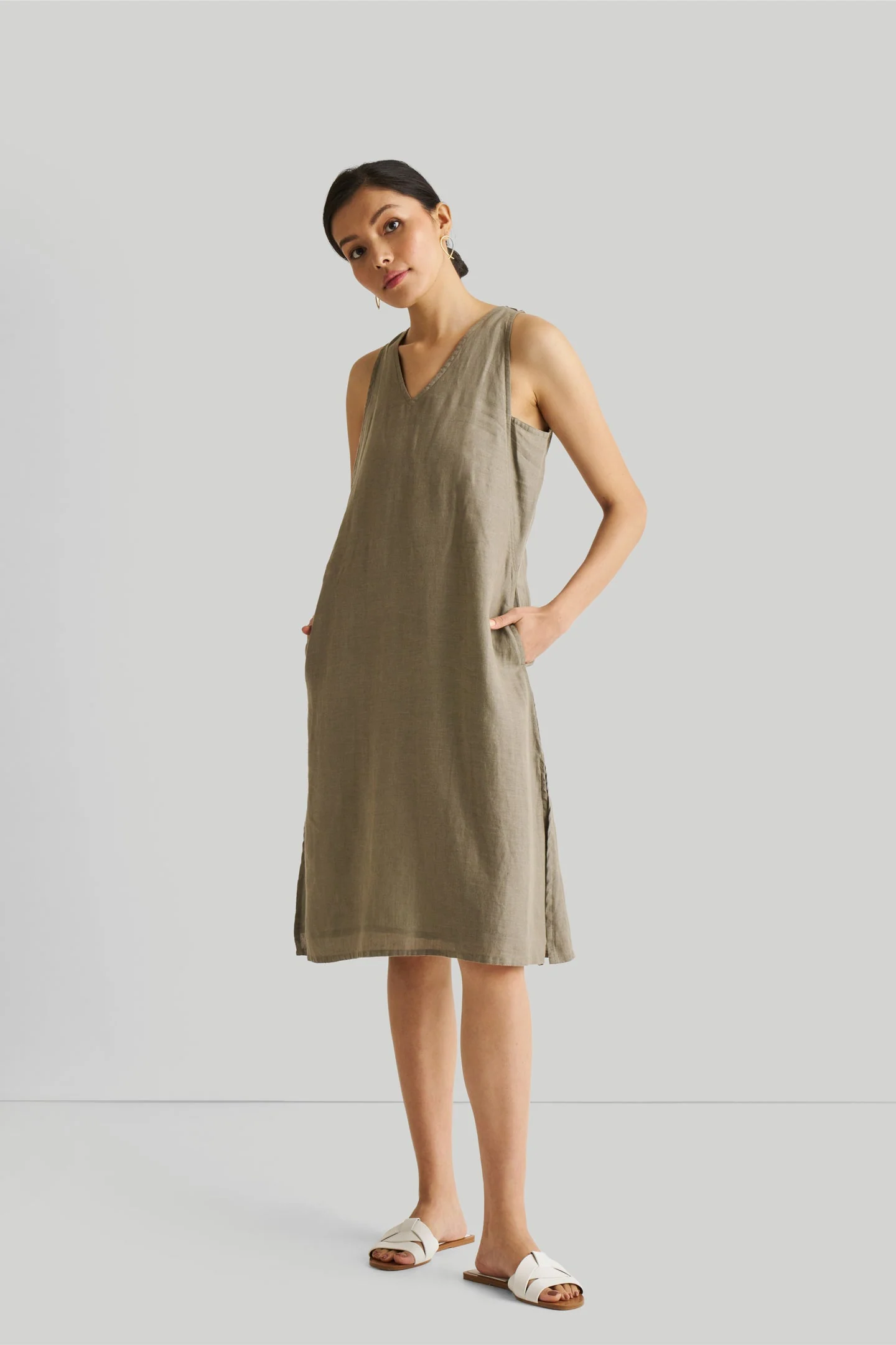 Reading Tea Leaves Dress in Dark Olive - Image 3