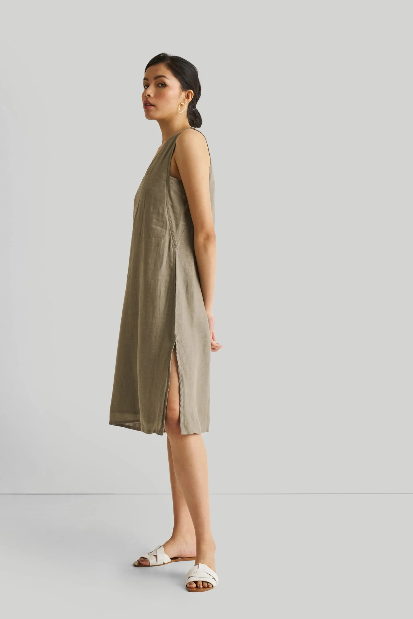 Reading Tea Leaves Dress in Dark Olive - Image 5