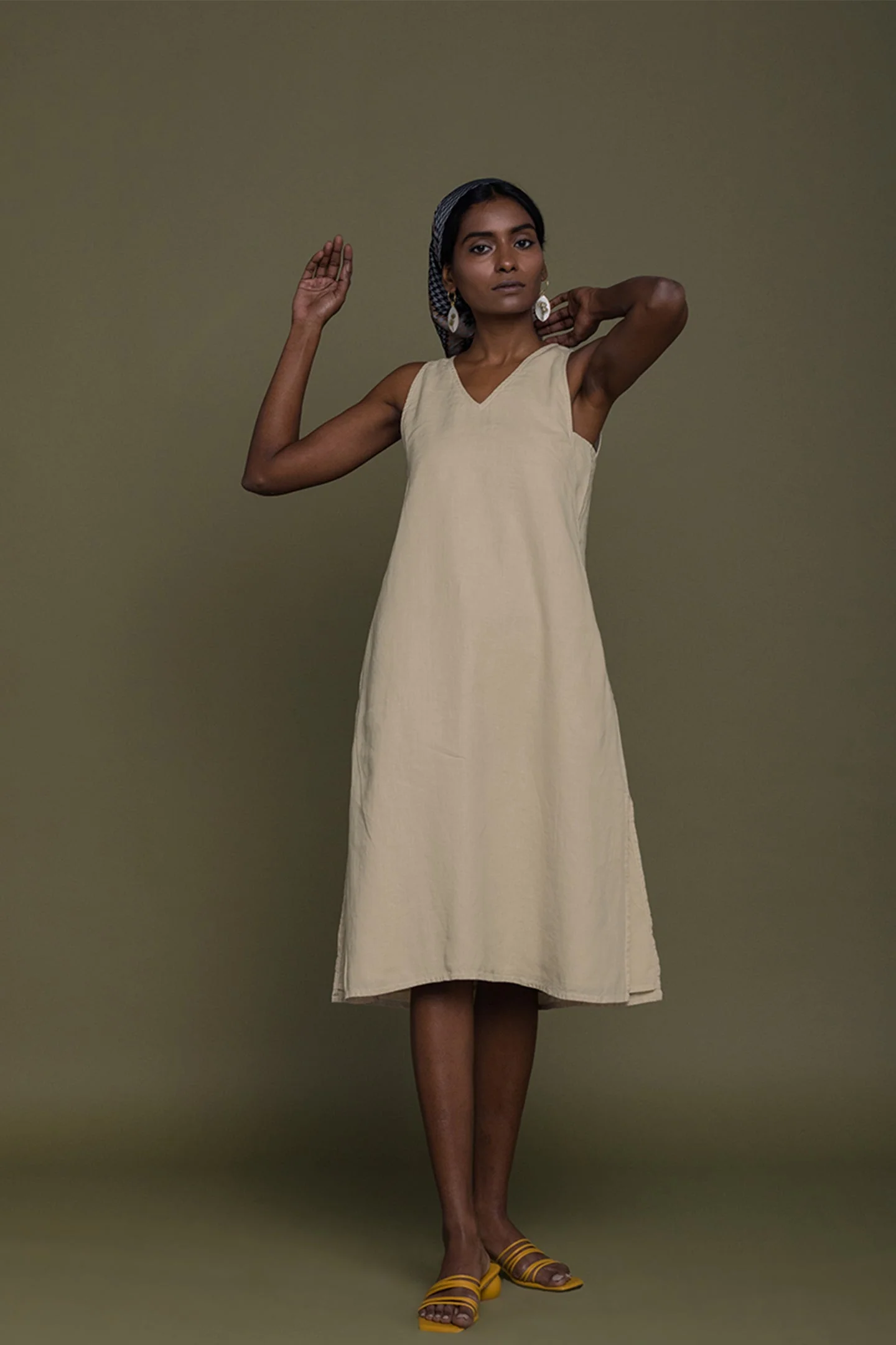 Reading Tea Leaves Dress in Neutral Beige - Image 10