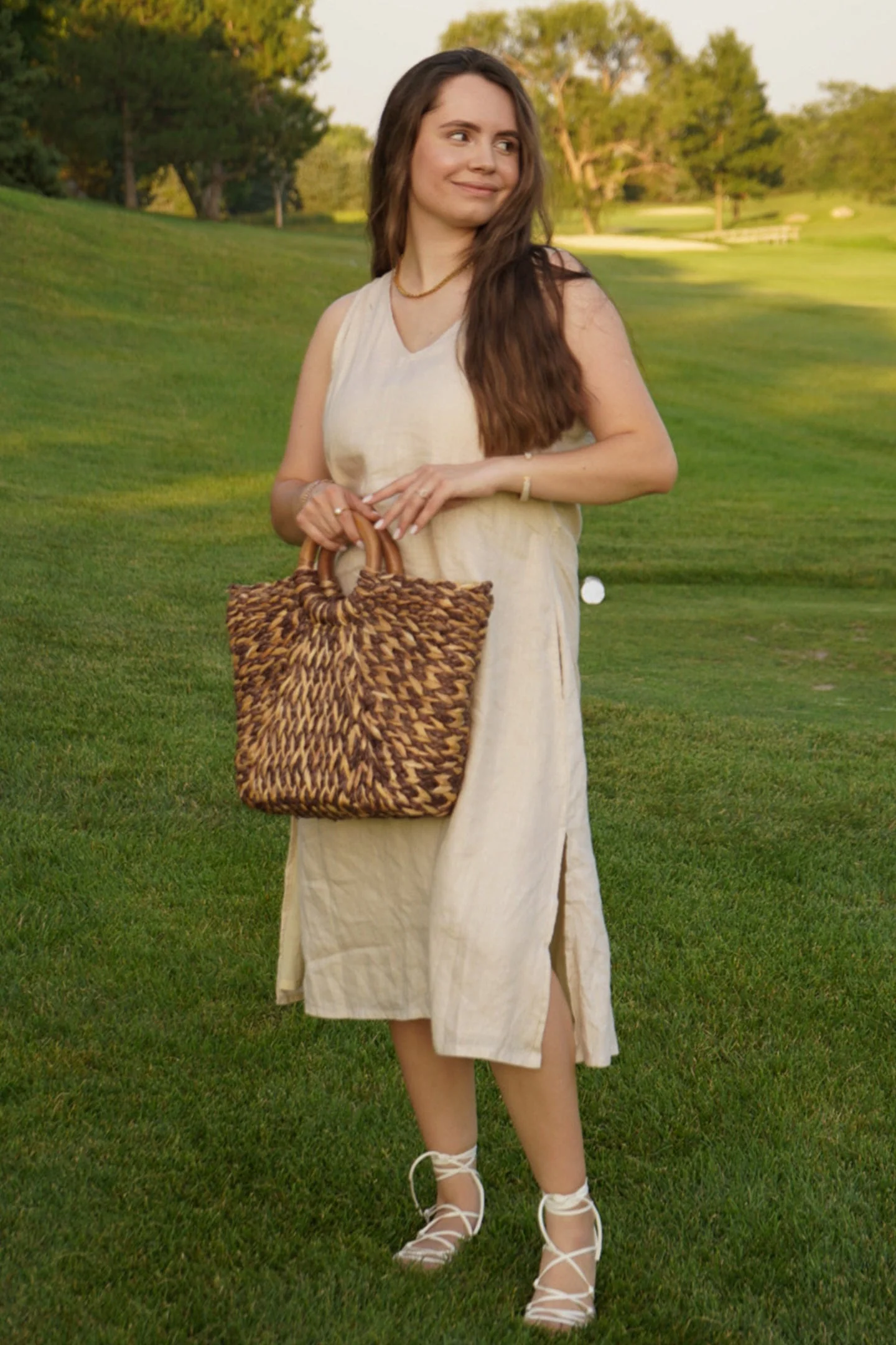 Reading Tea Leaves Dress in Neutral Beige - Image 11