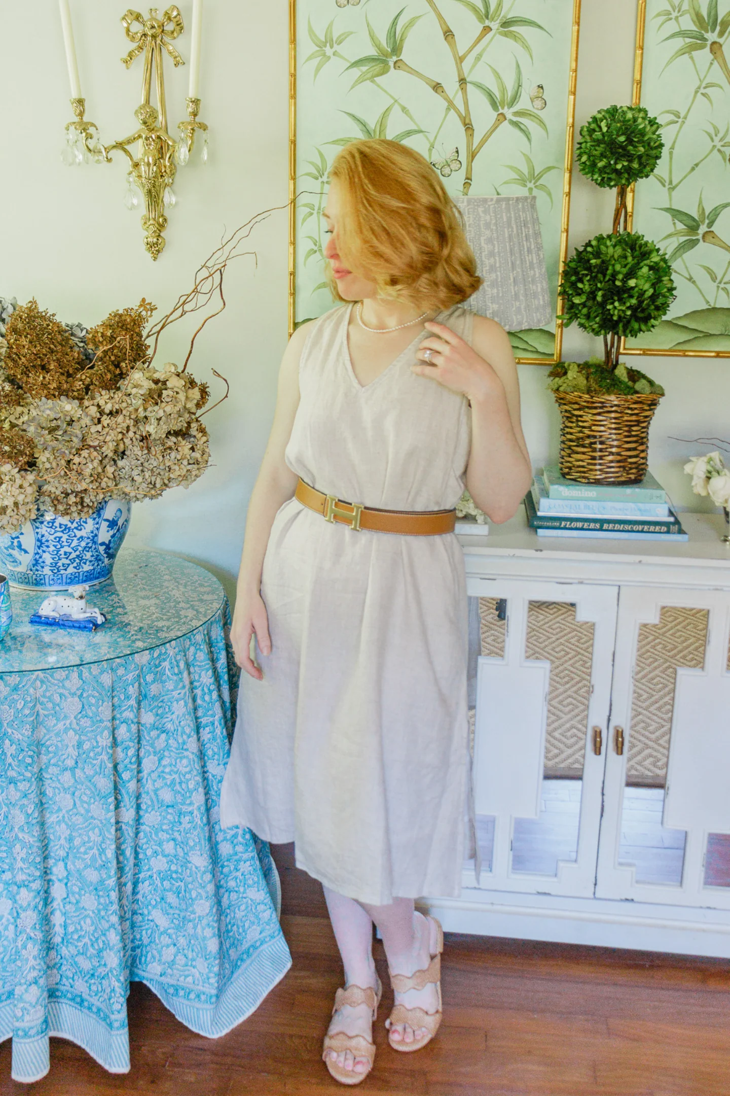 Reading Tea Leaves Dress in Neutral Beige - Image 12