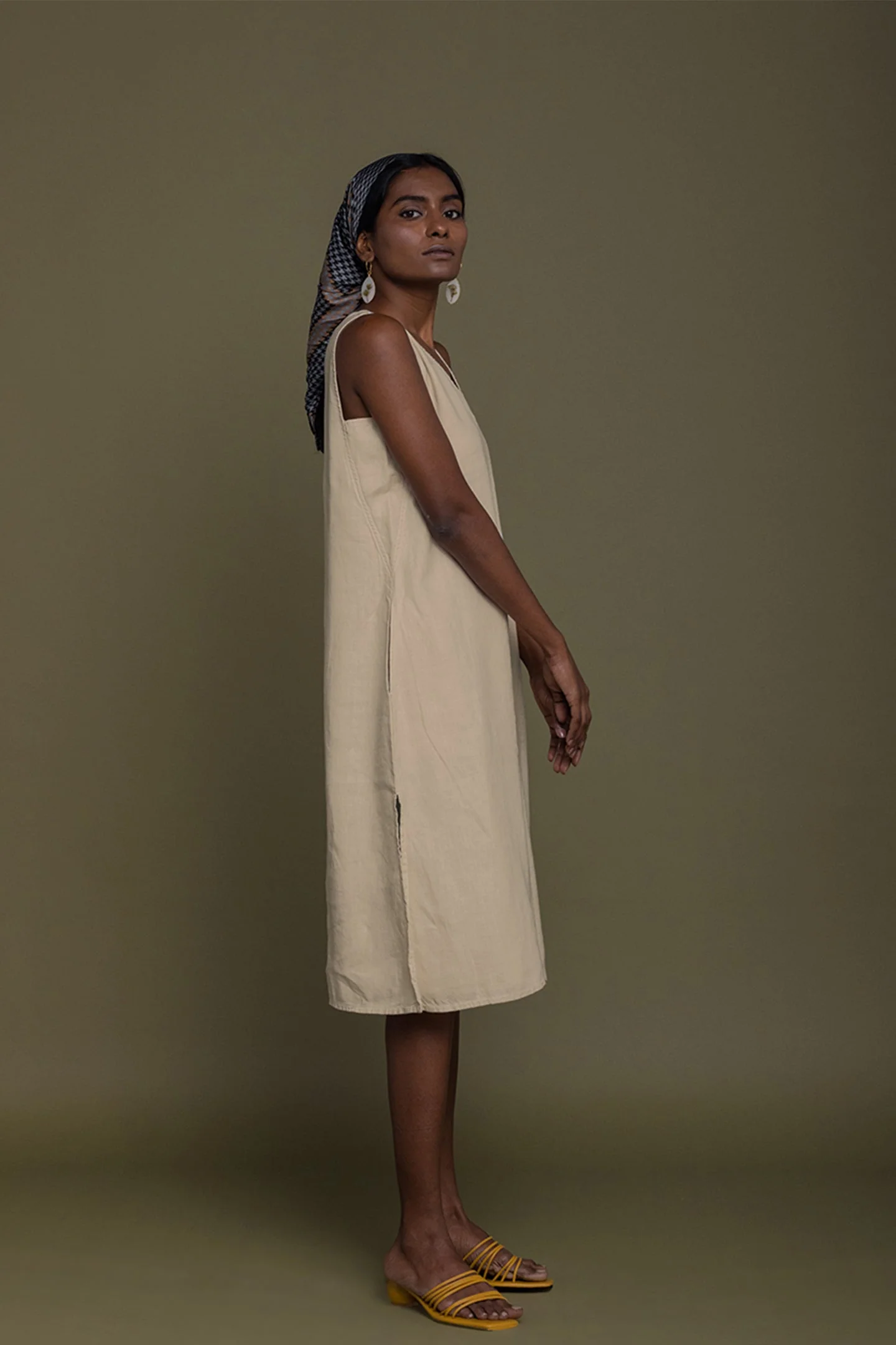 Reading Tea Leaves Dress in Neutral Beige - Image 3