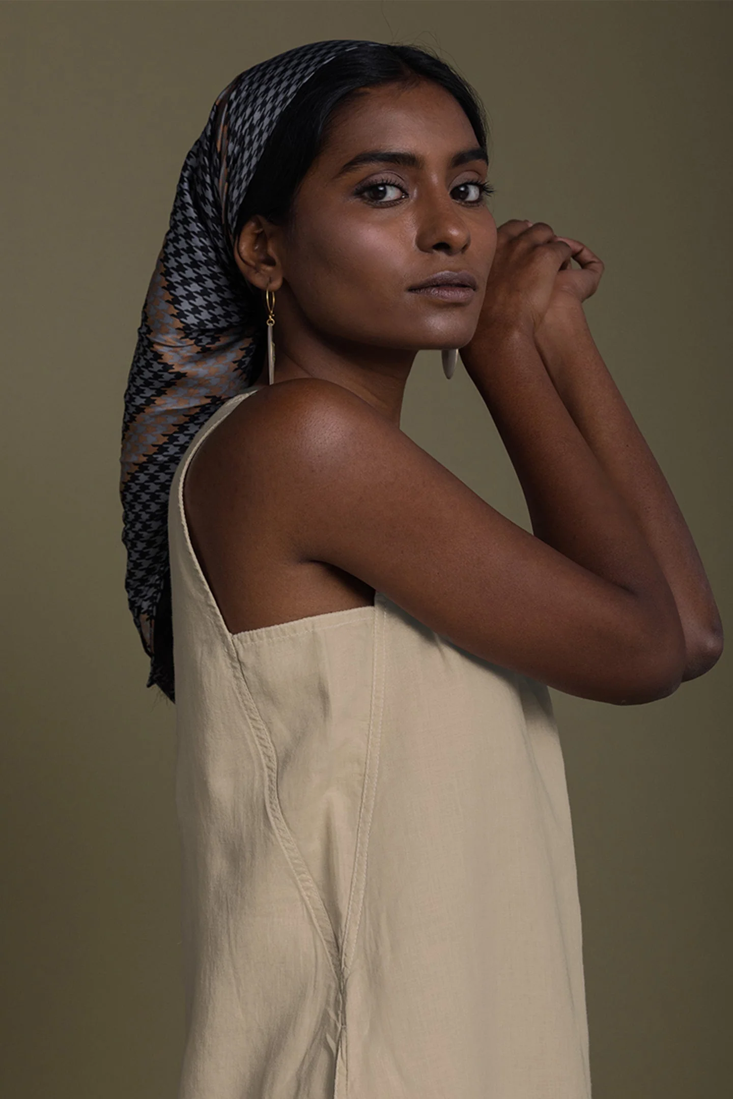 Reading Tea Leaves Dress in Neutral Beige - Image 4