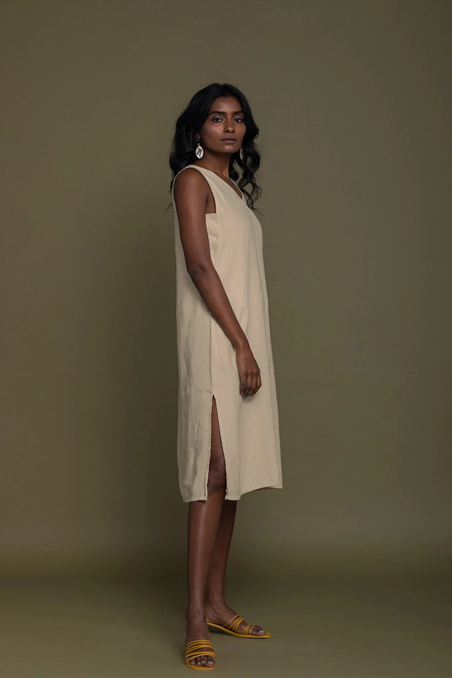 Reading Tea Leaves Dress in Neutral Beige - Image 5