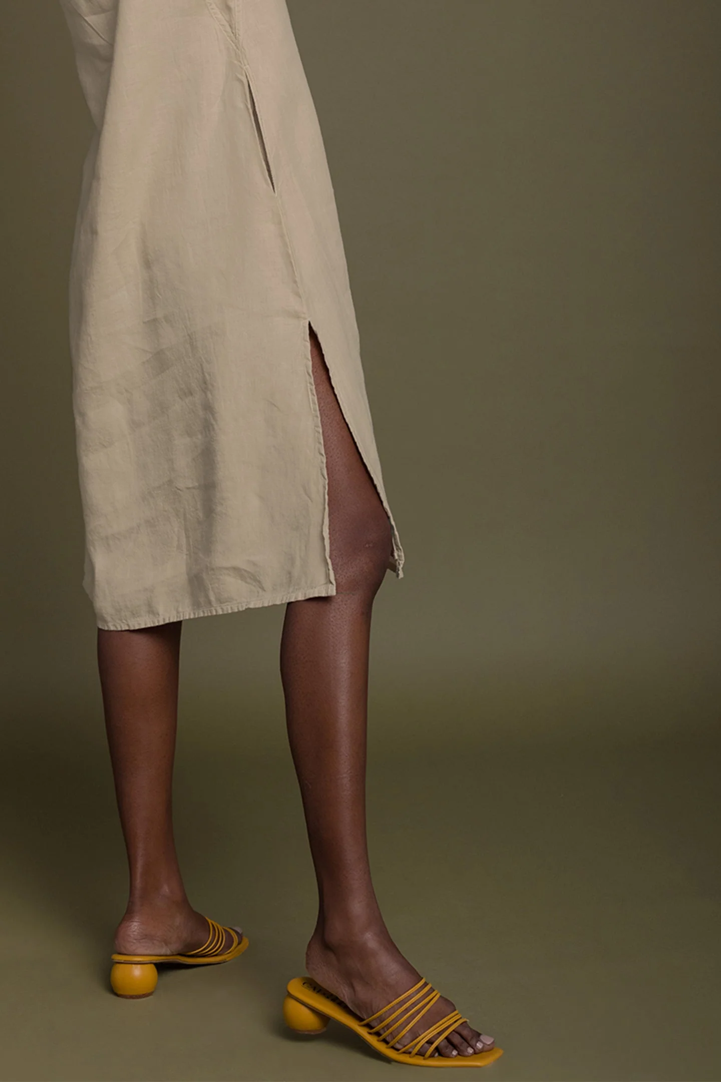 Reading Tea Leaves Dress in Neutral Beige - Image 8