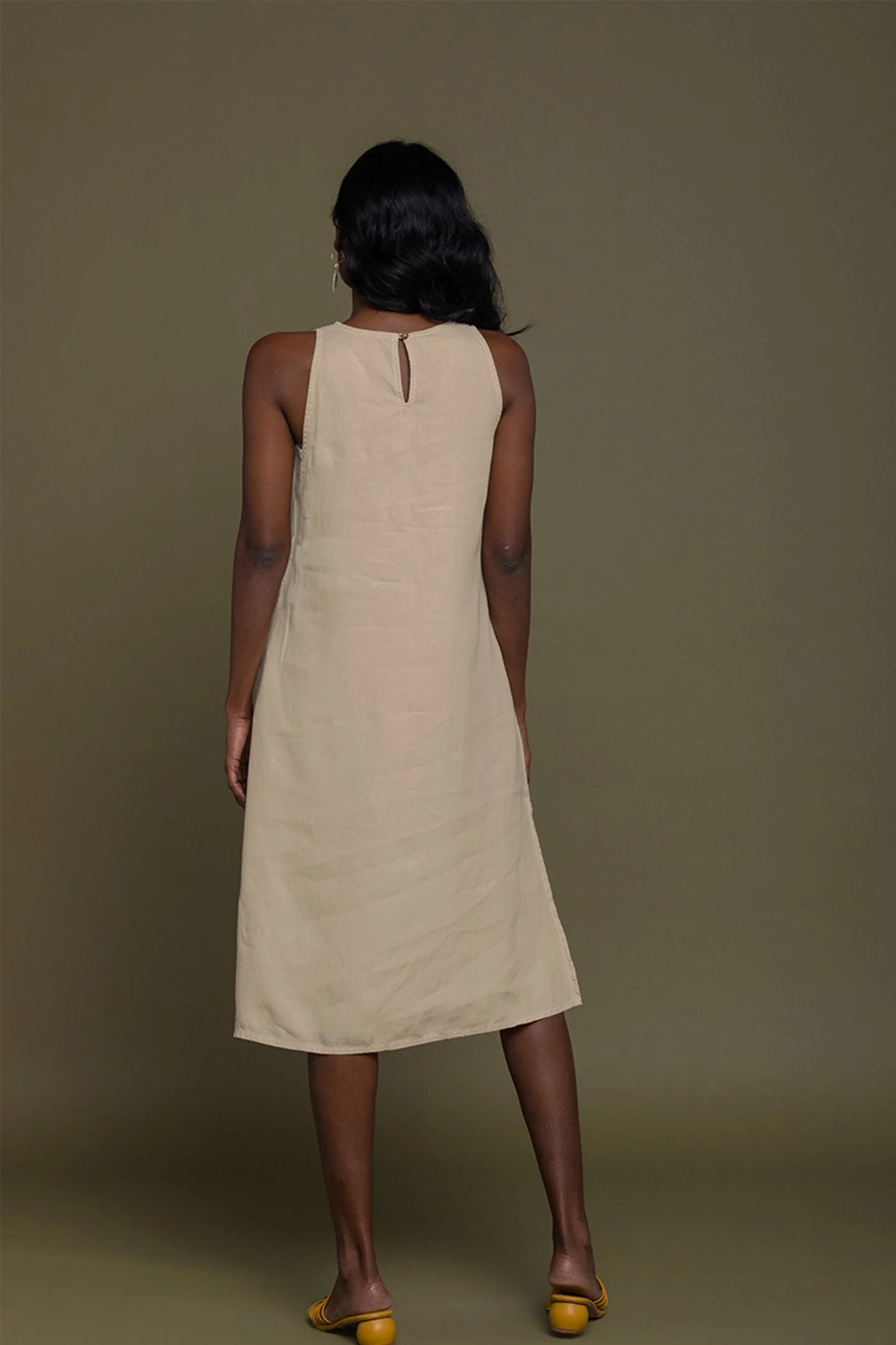 Reading Tea Leaves Dress in Neutral Beige - Image 9