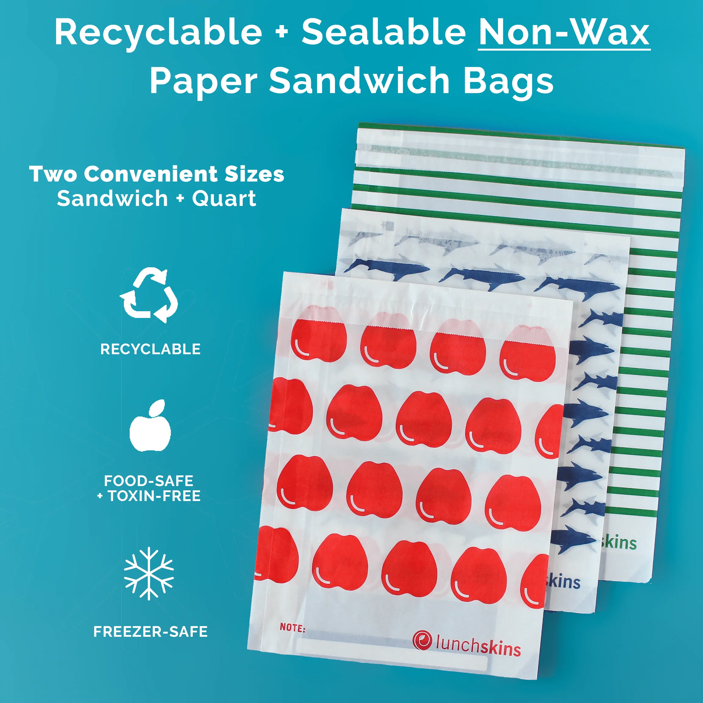 Recyclable Sandwich Bags Shark - Image 4