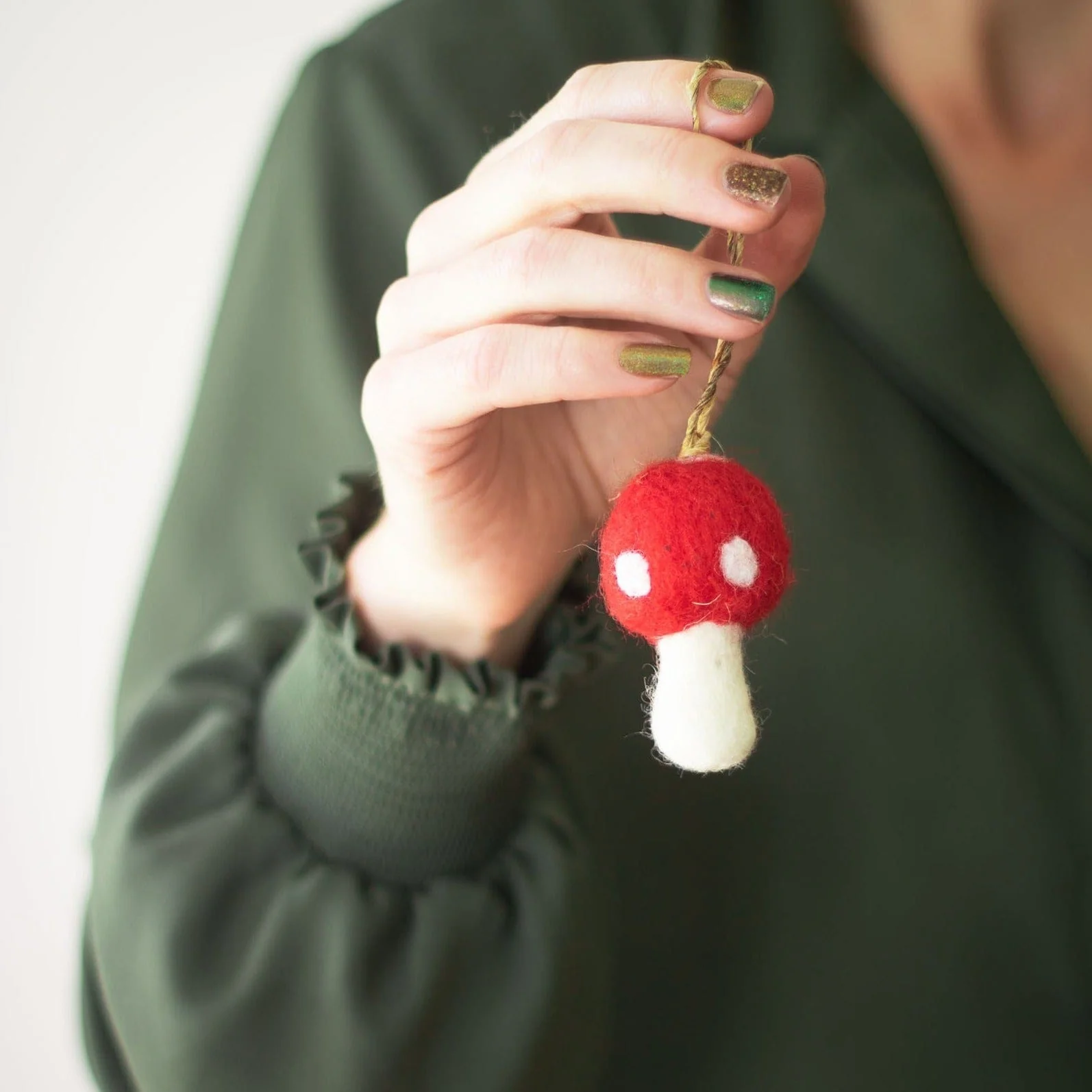 Red Toadstool Ornaments - Set of 3 - Image 3