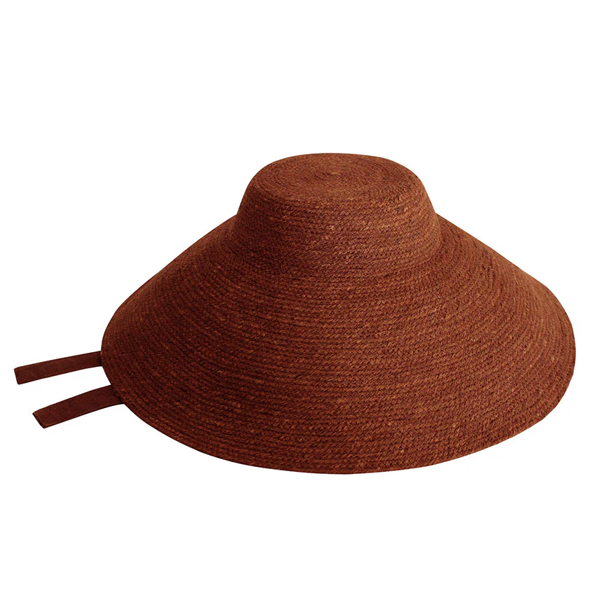 REIGN Jute Hat In Burnt Sienna - Image 2