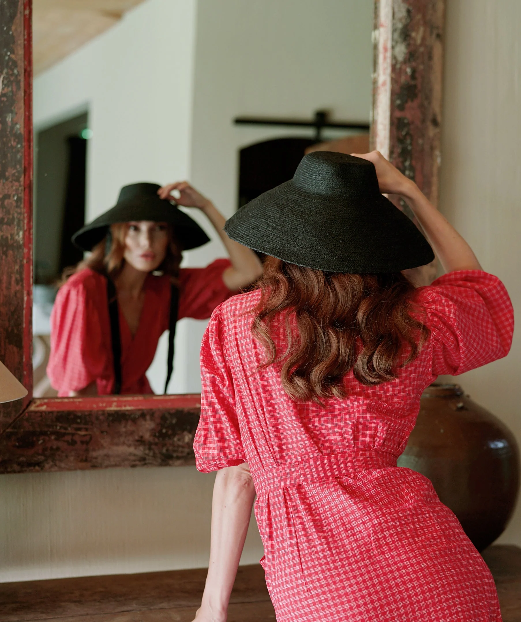 REIGN Jute Straw Hat In Black - Image 5