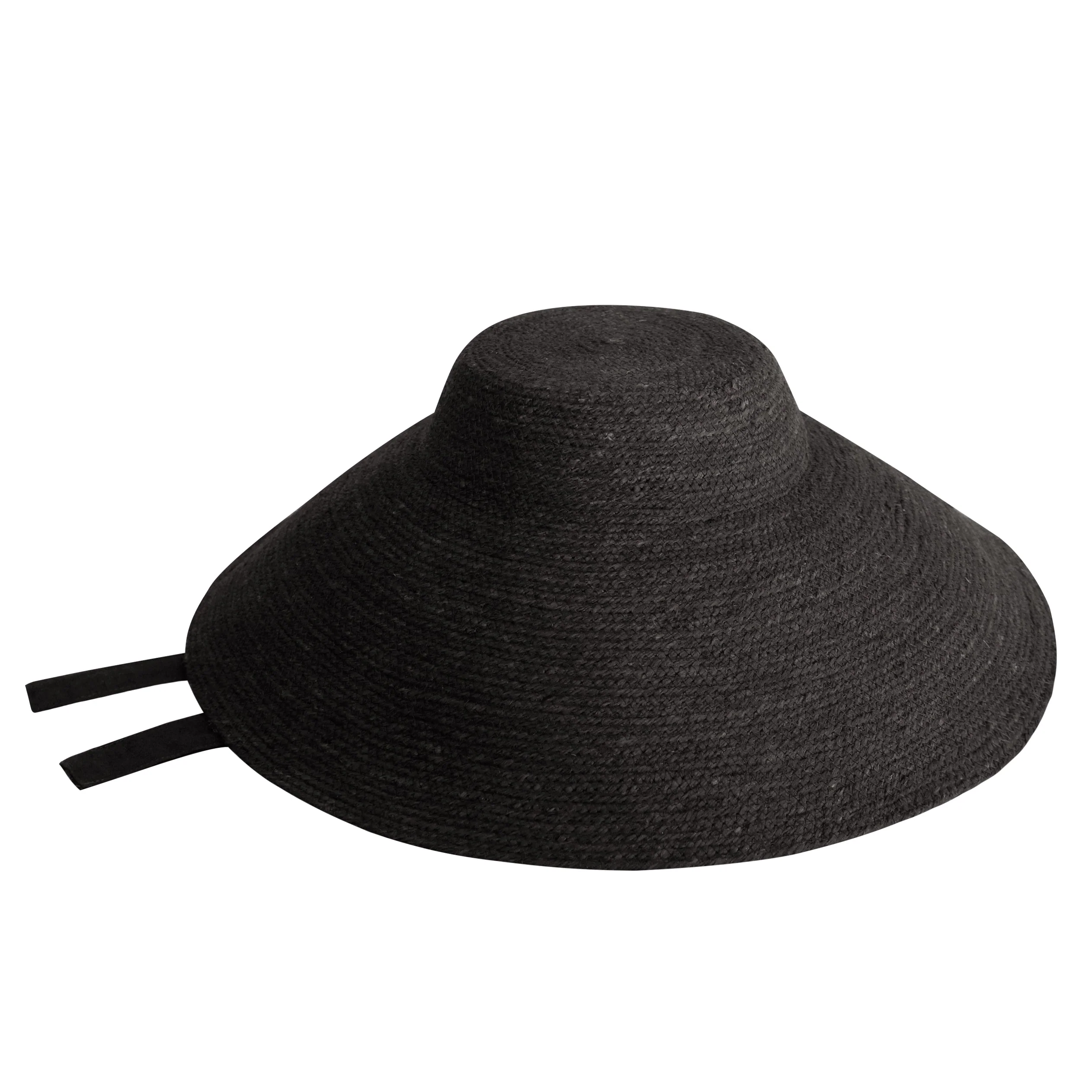 REIGN Jute Straw Hat In Black - Image 6
